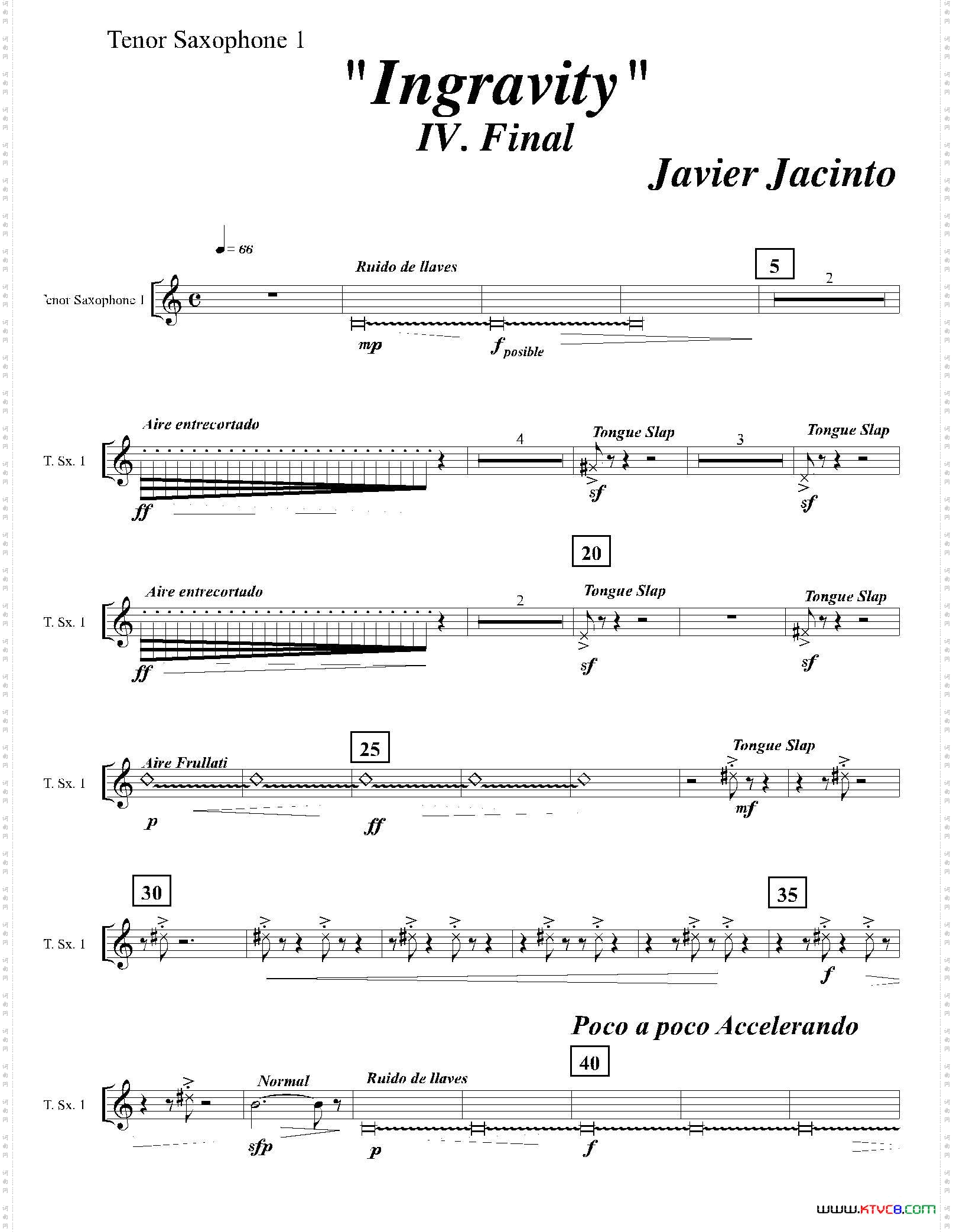 Ingravity第四乐章第一次中音萨克斯分谱