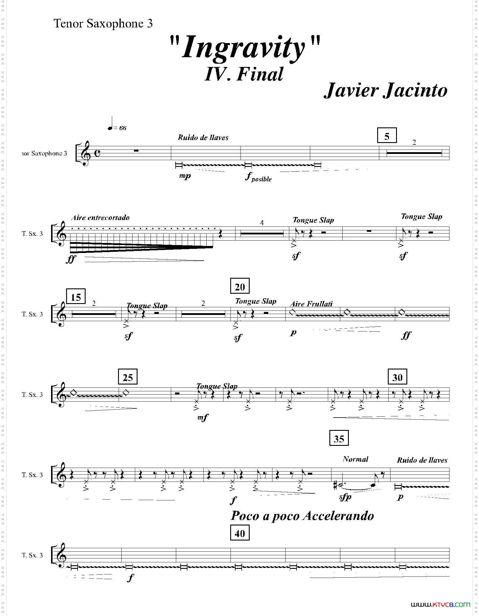 Ingravity第四乐章第三次中音萨克斯分谱