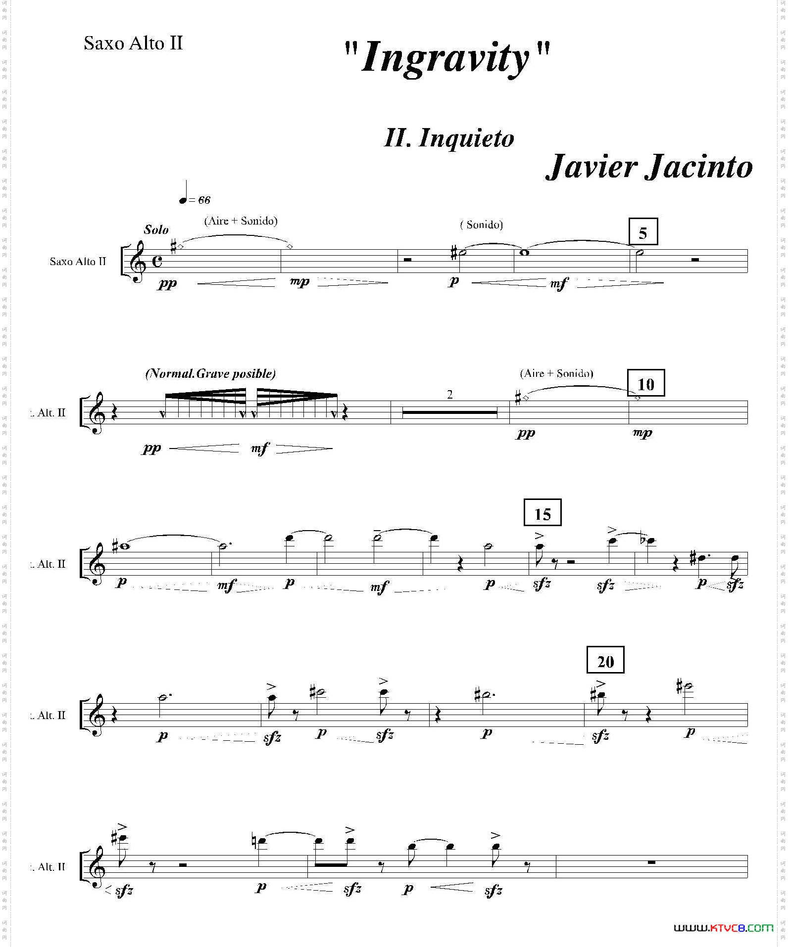 Ingravity第二乐章第二中音萨克斯分谱
