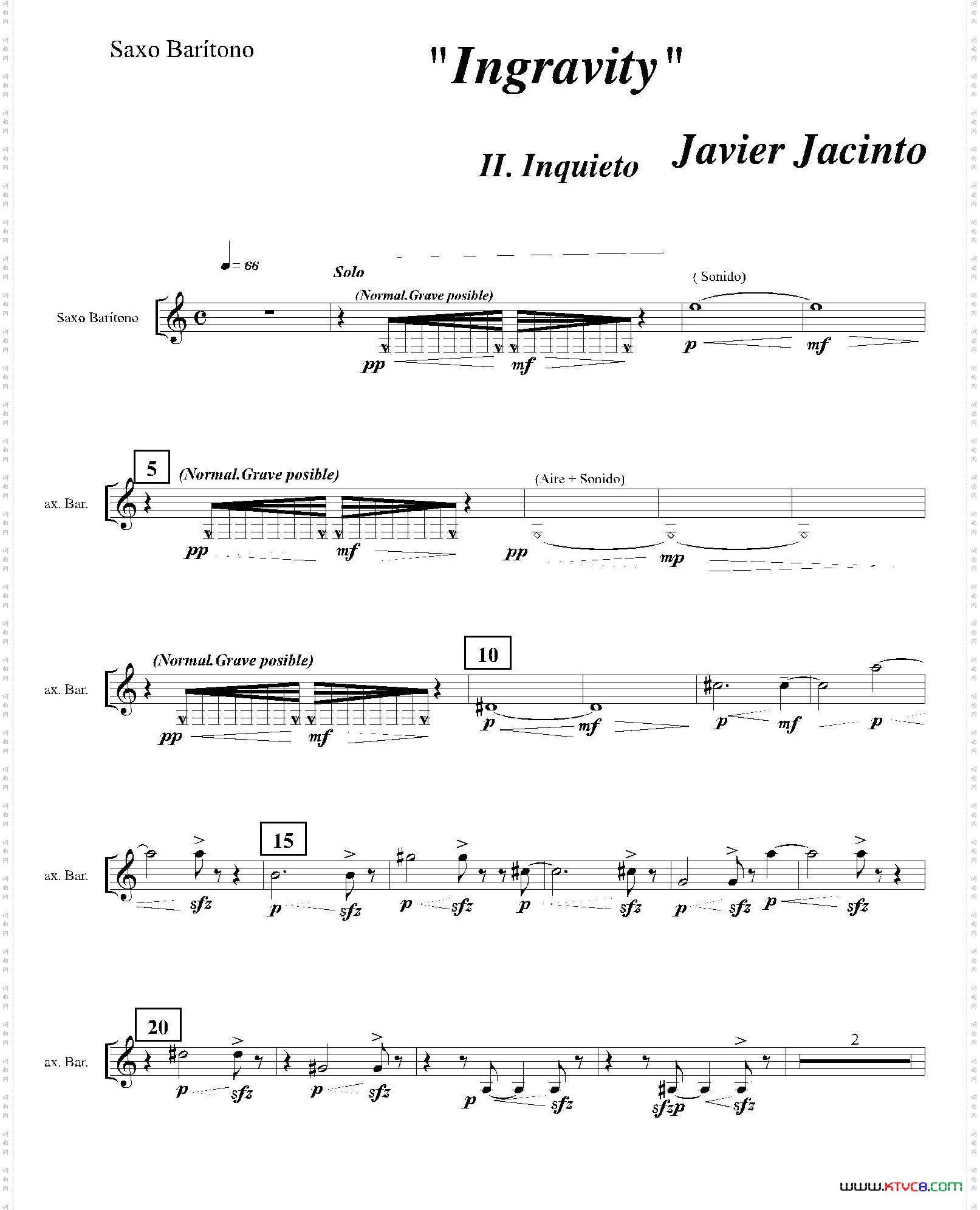 Ingravity第二乐章上低音萨克斯分谱