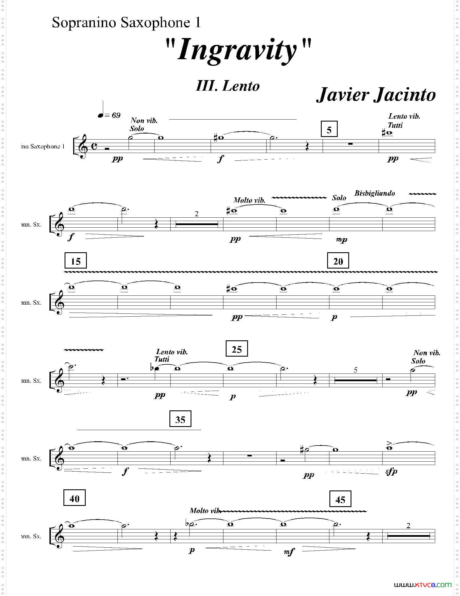 Ingravity第三乐章第一高音萨克斯分谱