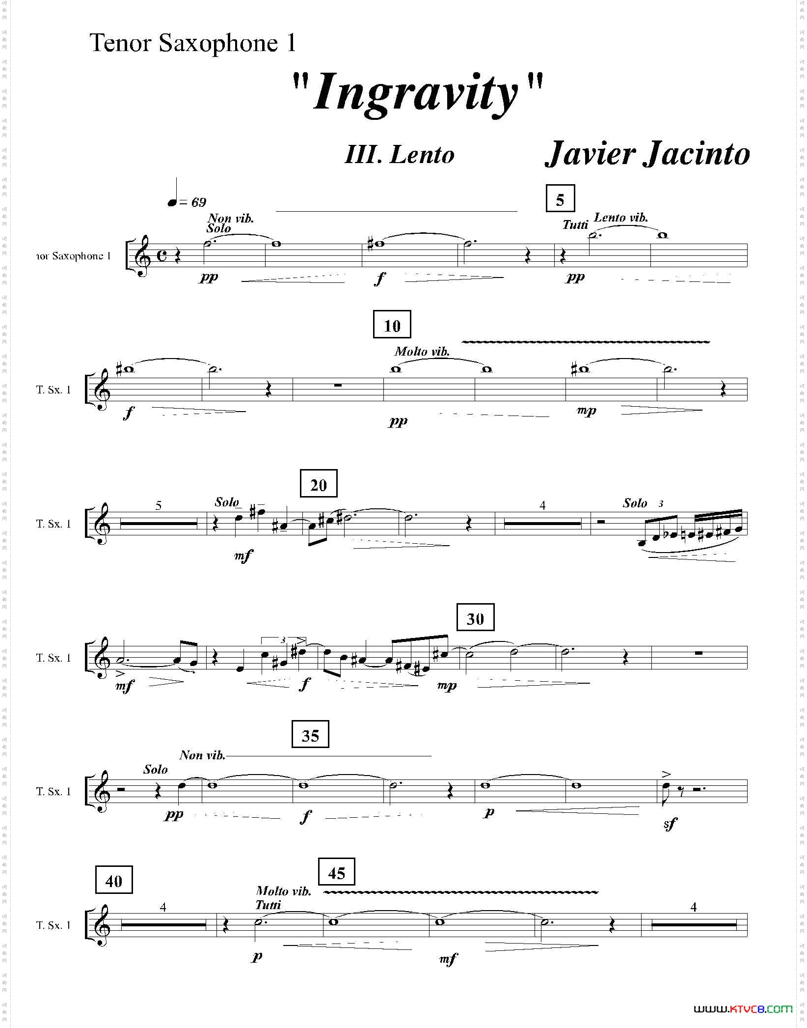 Ingravity第三乐章次中音萨克斯分谱