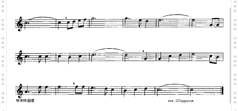 牧场上的家-五线谱