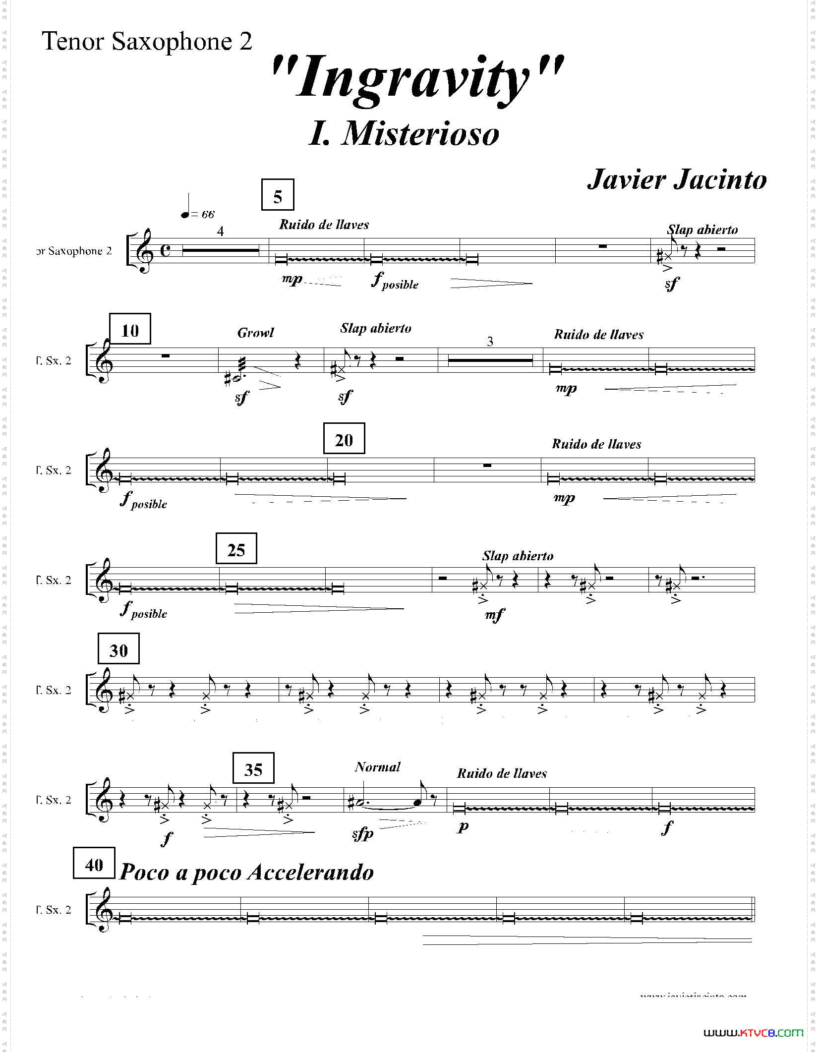 Ingravity第一乐章第二次中音萨克斯分谱