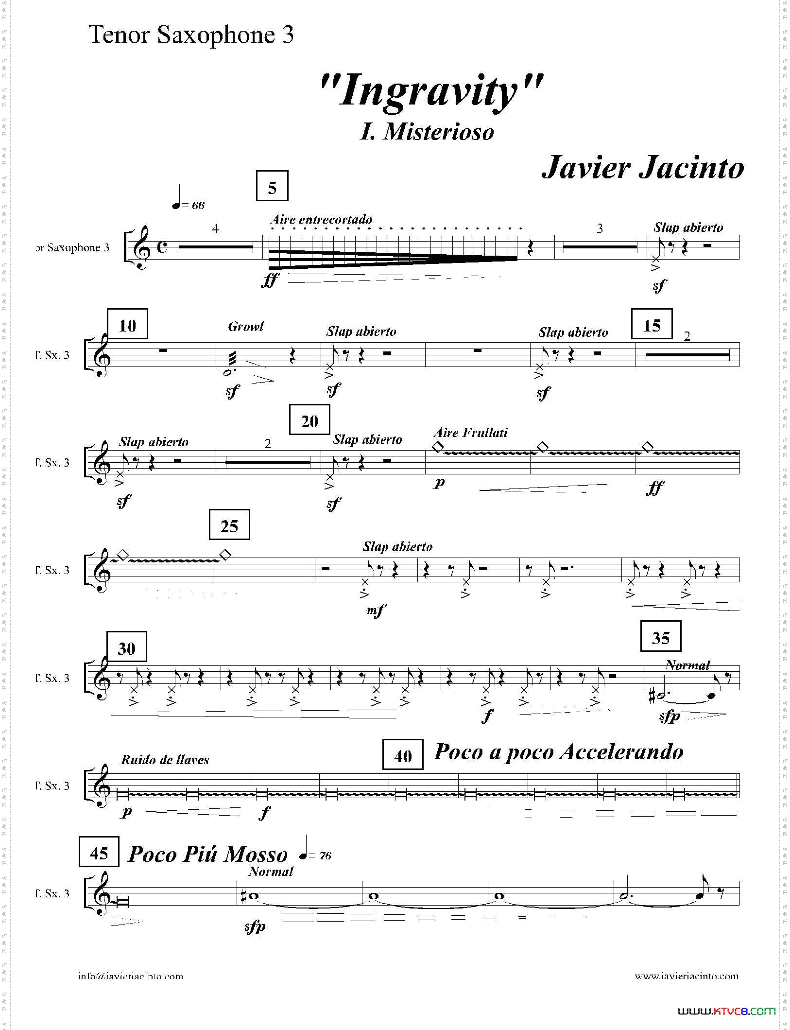 Ingravity第一乐章第三次中音萨克斯分谱