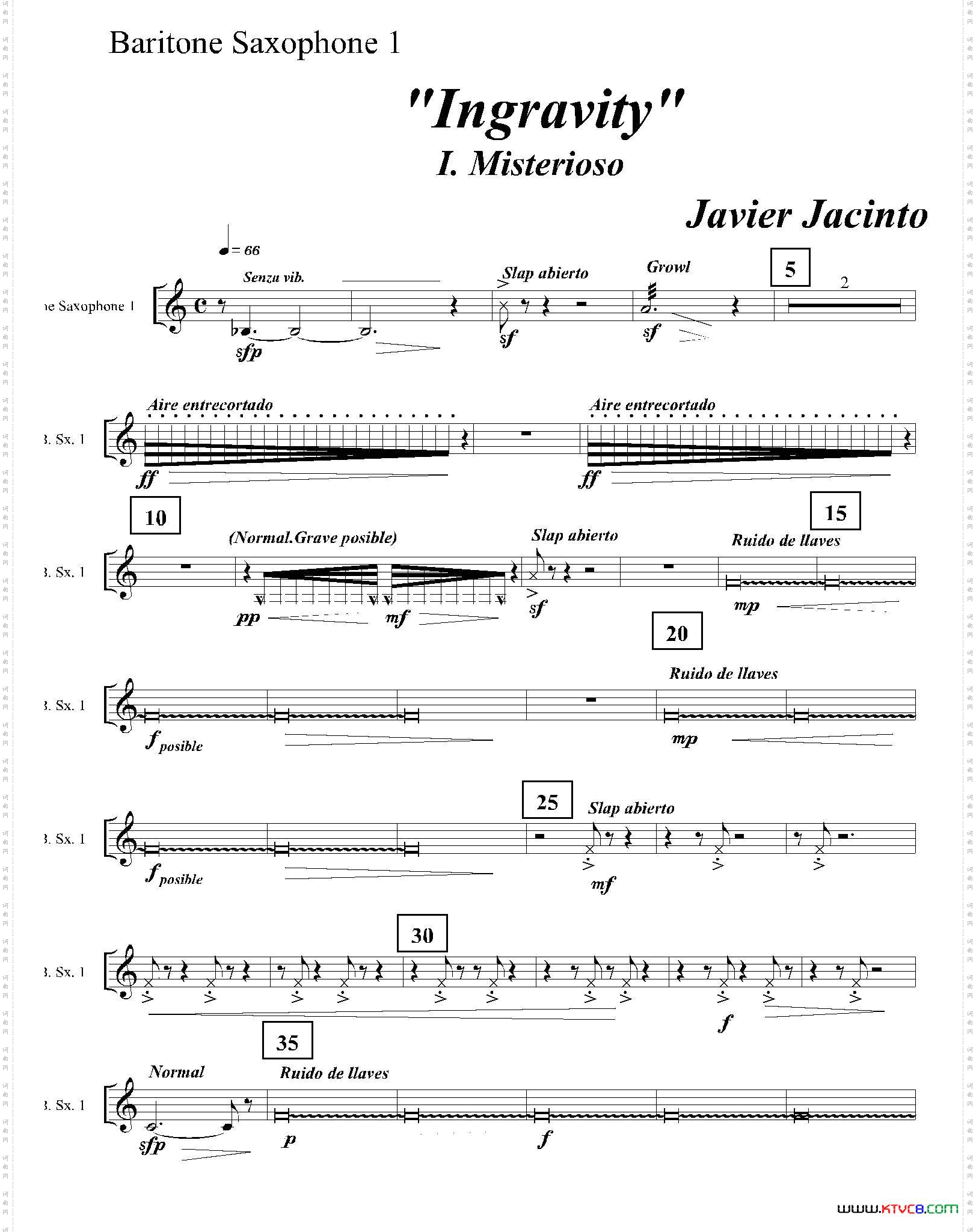 Ingravity第一乐章第一上低音萨克斯分谱