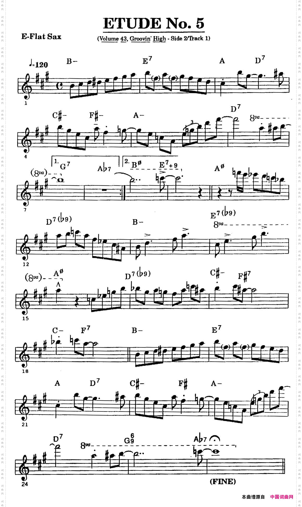 ETUDENo.5中音萨克斯超吹练习曲_ETUDE No.5中音萨克斯超吹练习曲