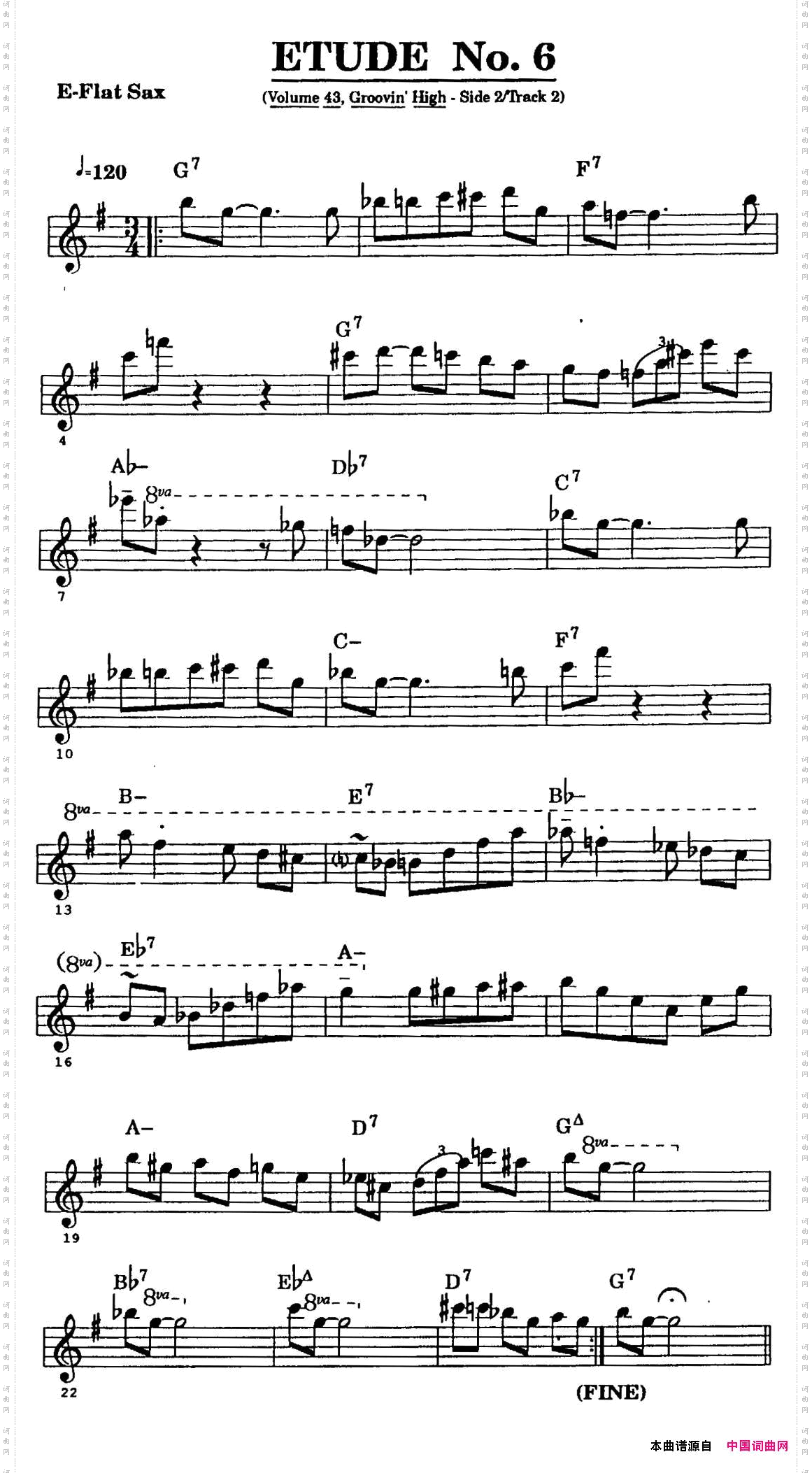 ETUDENo.6中音萨克斯超吹练习曲_ETUDE No.6中音萨克斯超吹练习曲