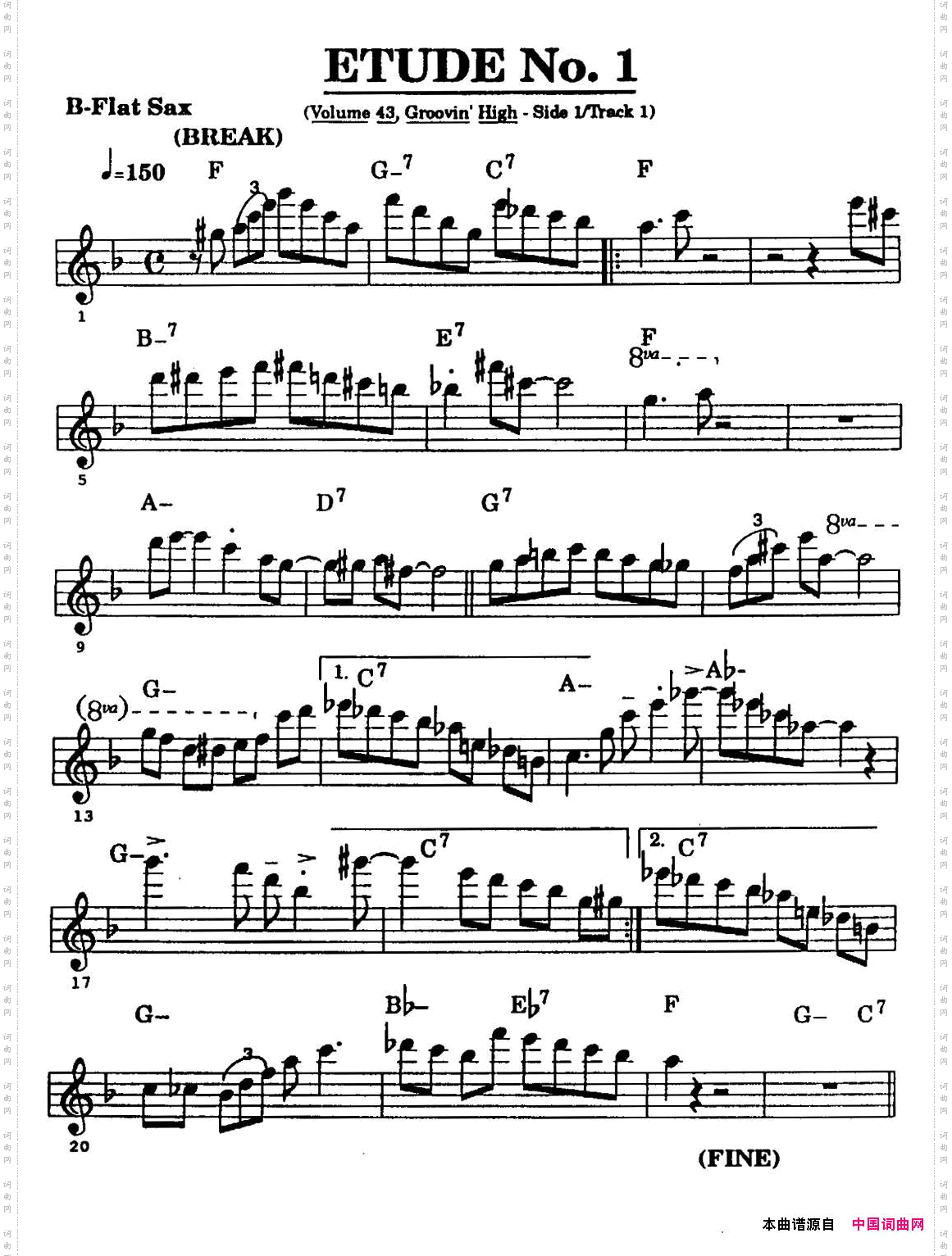 ETUDENo.1高音萨克斯超吹练习曲_ETUDE No.1高音萨克斯超吹练习曲