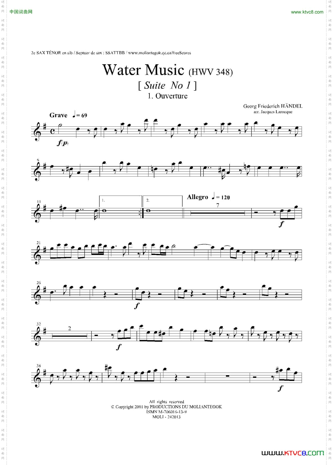 WaterMusicHWV.348No.1第二次中音萨克斯_Water MusicHWV.348 No.1第二次中音萨克斯