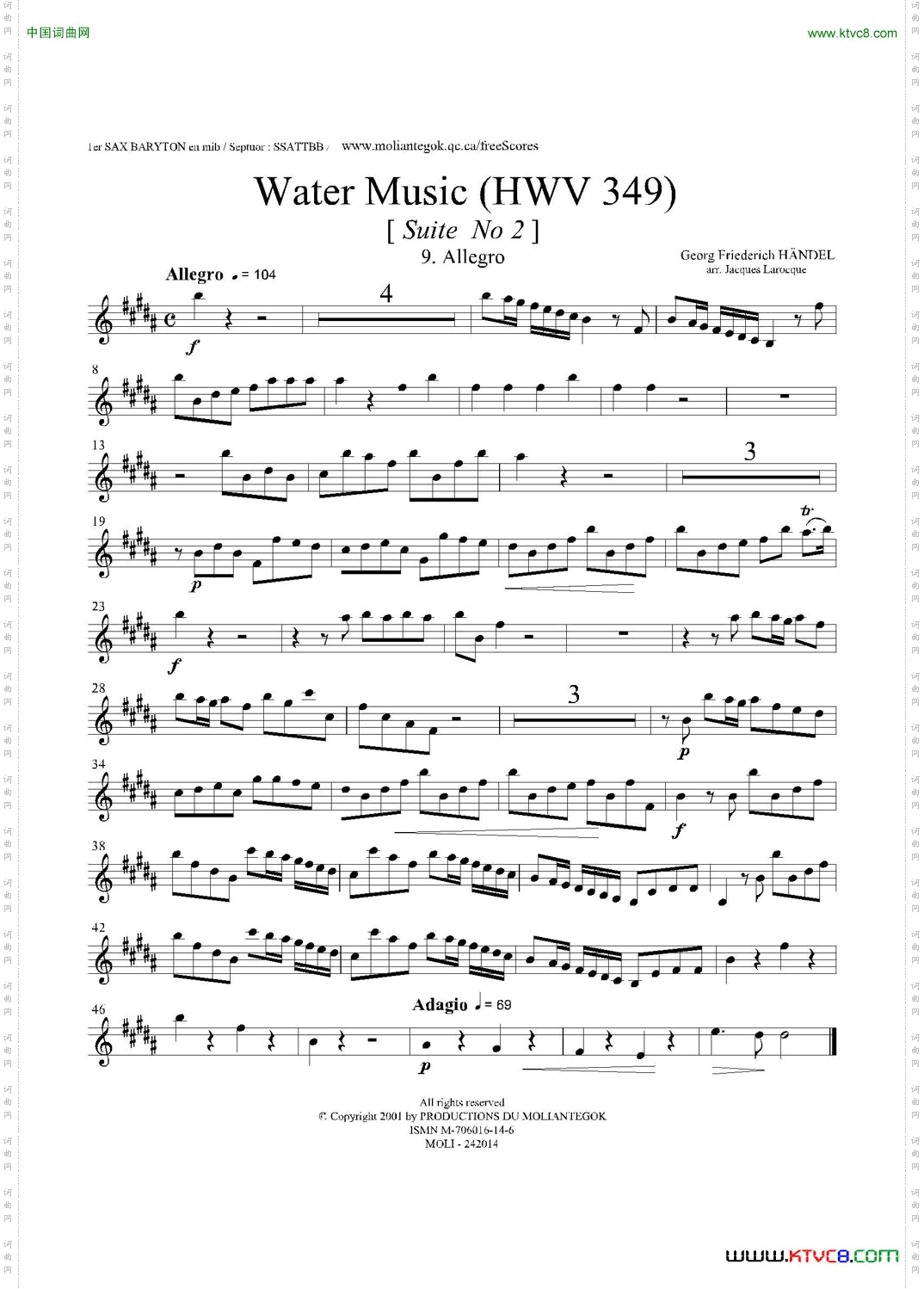 WaterMusicHWV.349No.2第一上中音萨克斯_Water MusicHWV.349 No.2第一上中音萨克斯