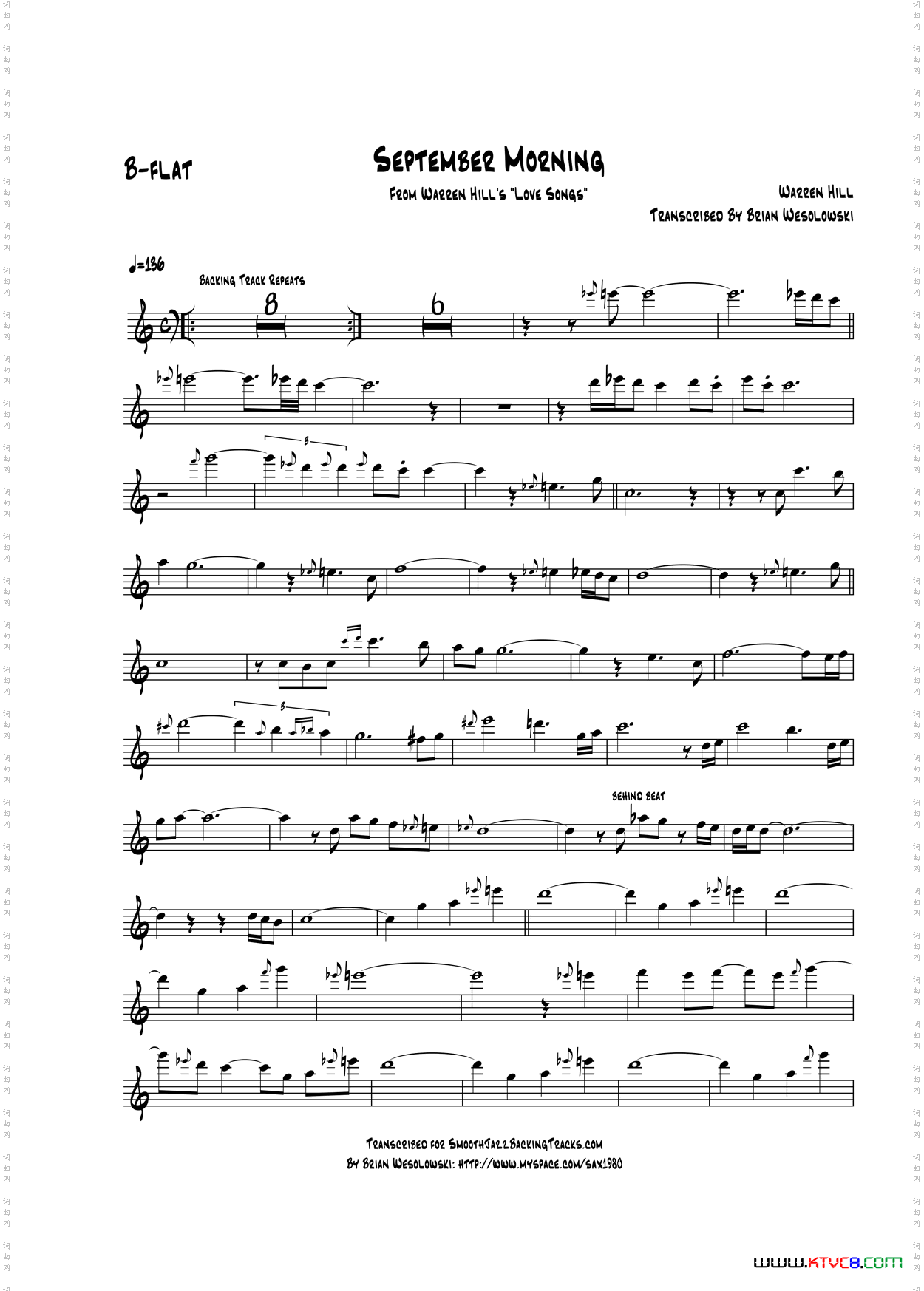 SeptemberMorning次中音萨克斯_September Morning次中音萨克斯