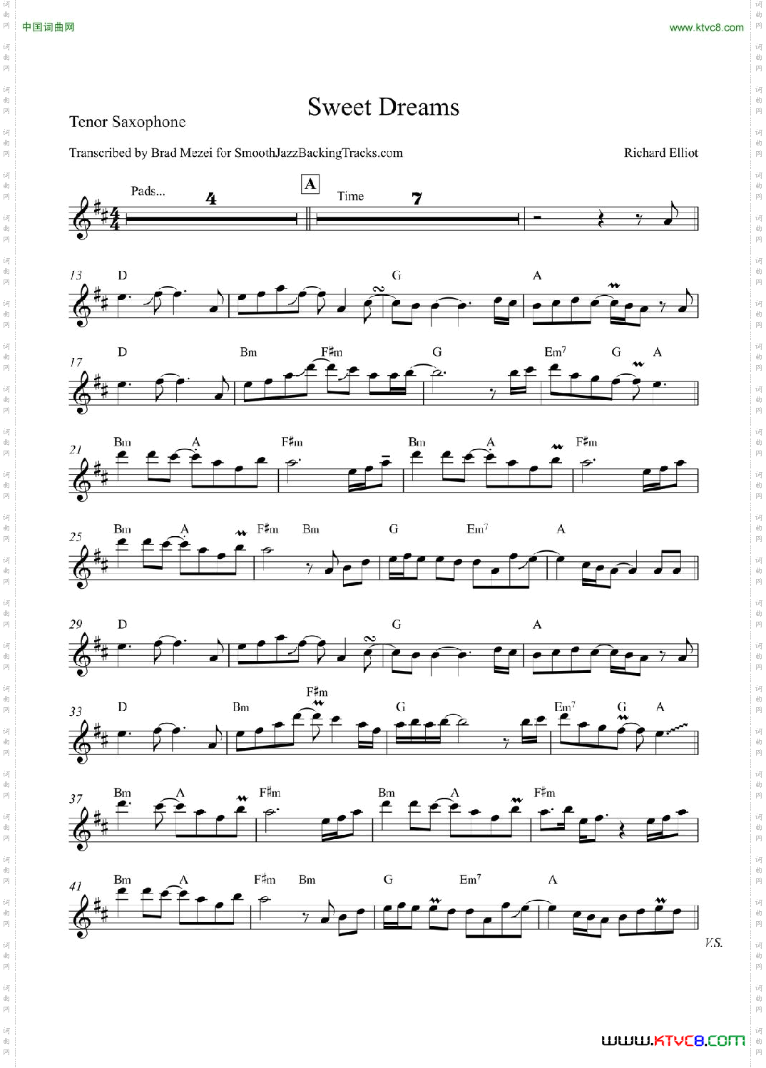 SweetDreams次中音萨克斯_Sweet Dreams次中音萨克斯