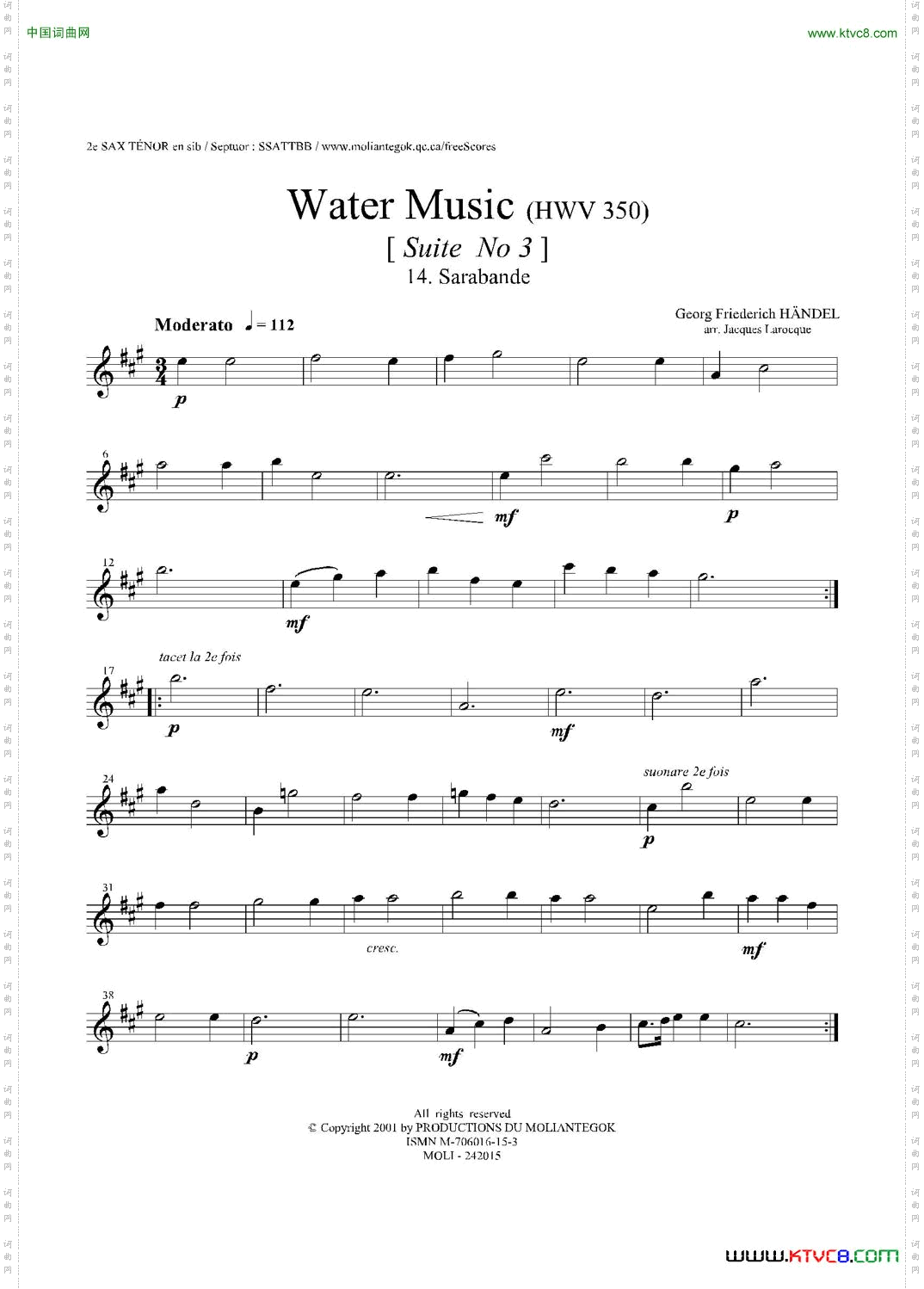 WaterMusicHWV.350No.3第二次中音萨克斯_Water MusicHWV.350 No.3第二次中音萨克斯