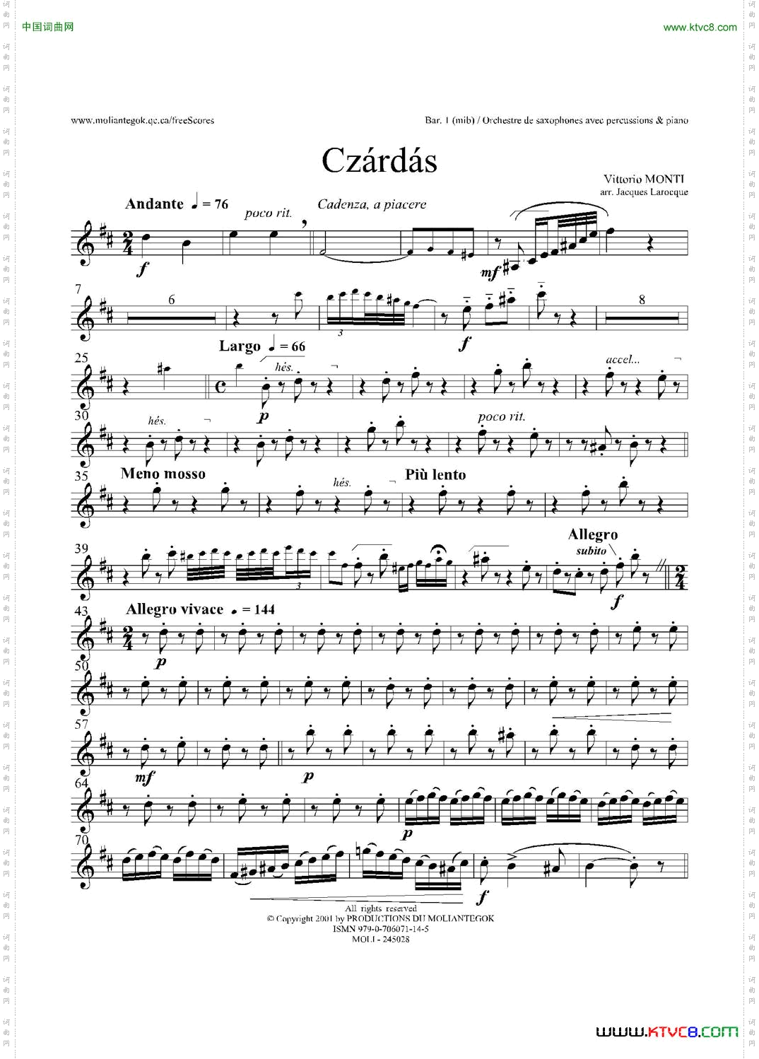 Czardas查尔达斯15重奏3支上低音萨克斯_Czardas 查尔达斯15重奏3支上低音萨克斯