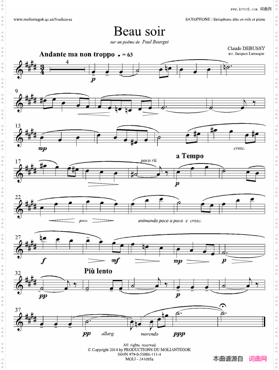 美丽的黄昏1=G中音萨克斯