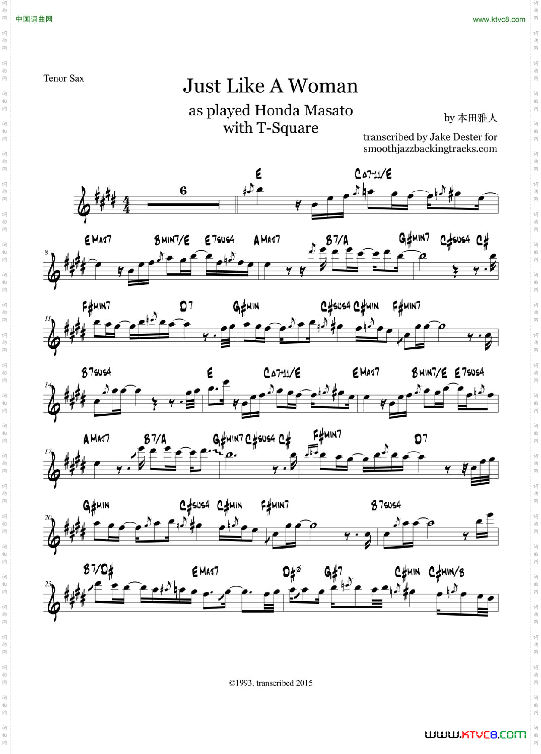 JustLikeAWoman次中音萨克斯_Just Like A Woman次中音萨克斯