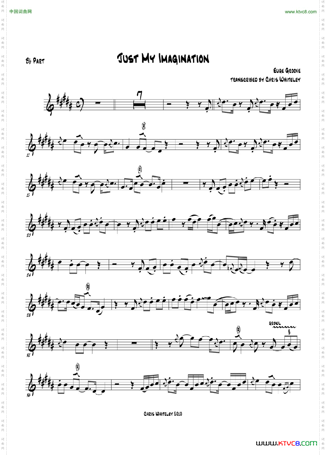 JustMyImagination中音萨克斯_Just MyImagination中音萨克斯