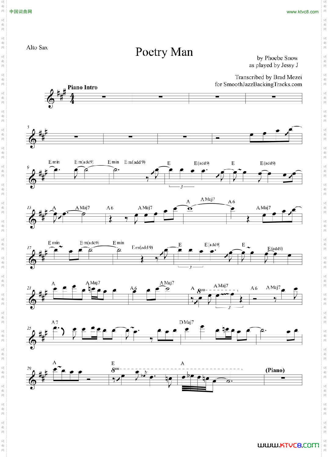 PoetryMan中音萨克斯_Poetry Man中音萨克斯
