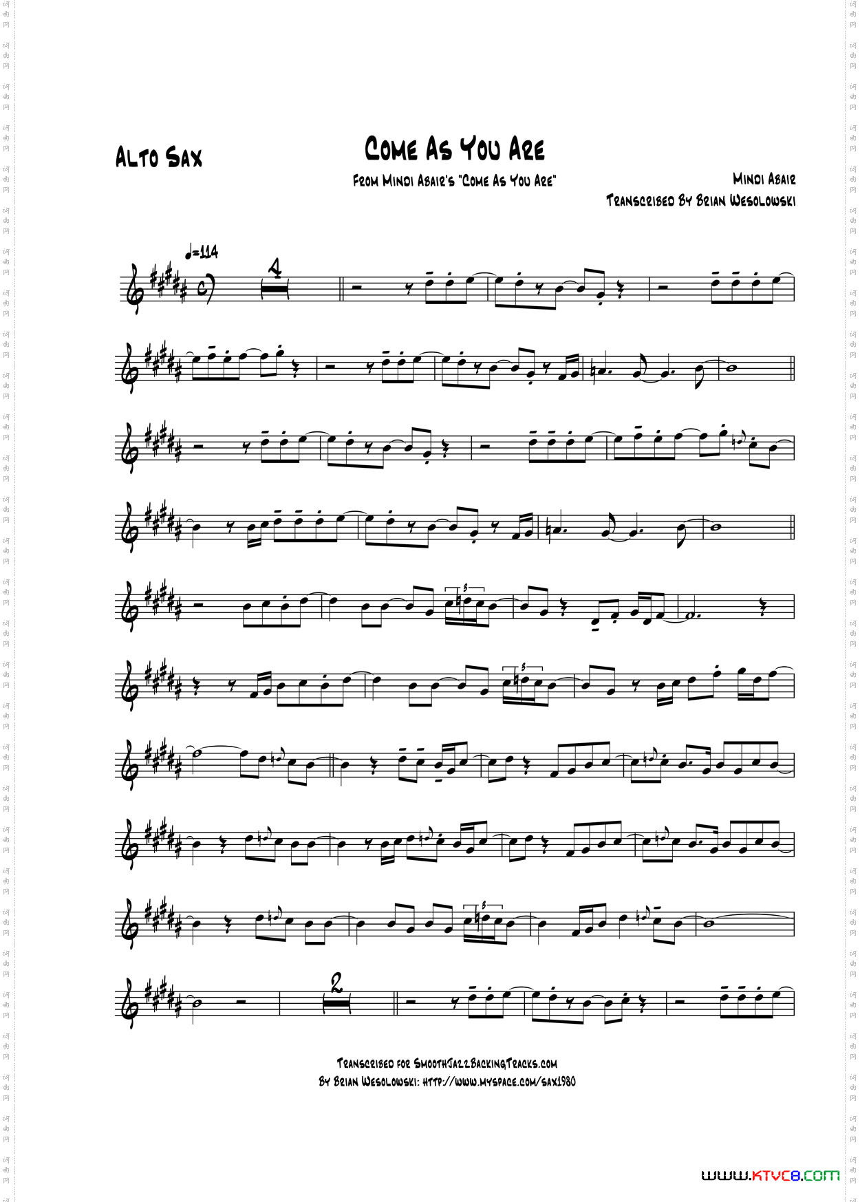 ComeAsYouAre中音萨克斯_Come As You Are中音萨克斯