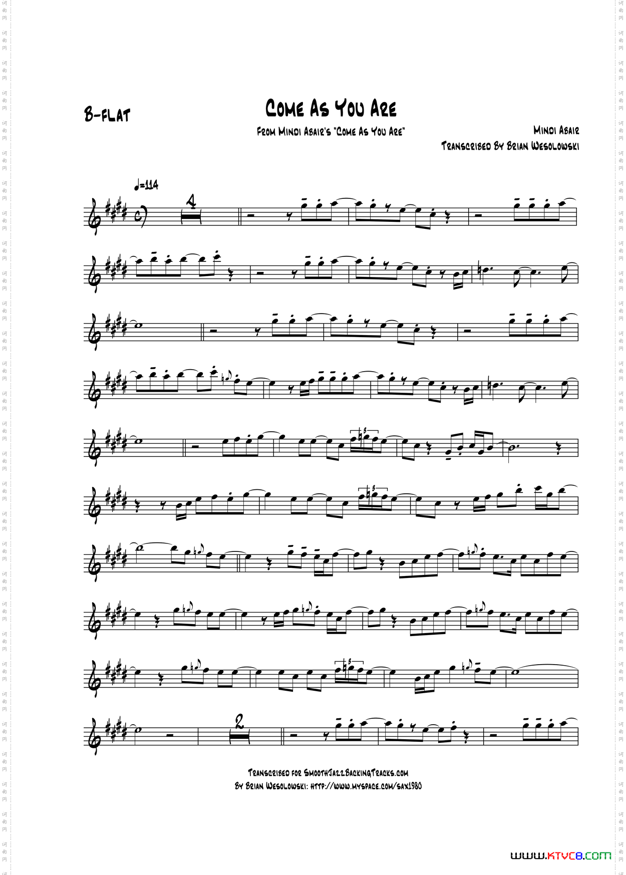 ComeAsYouAreB-FLAT次中音萨克斯_Come As You AreB-FLAT 次中音萨克斯