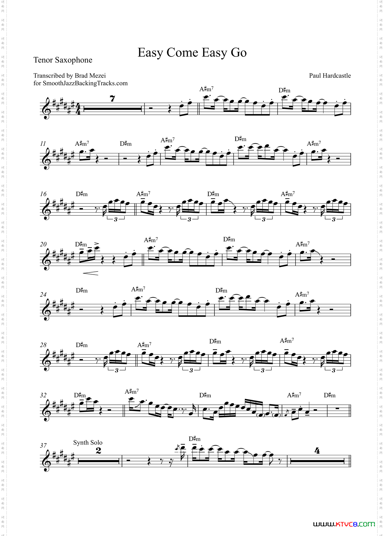 EasyComeEasyGo次中音萨克斯_Easy Come Easy Go次中音萨克斯