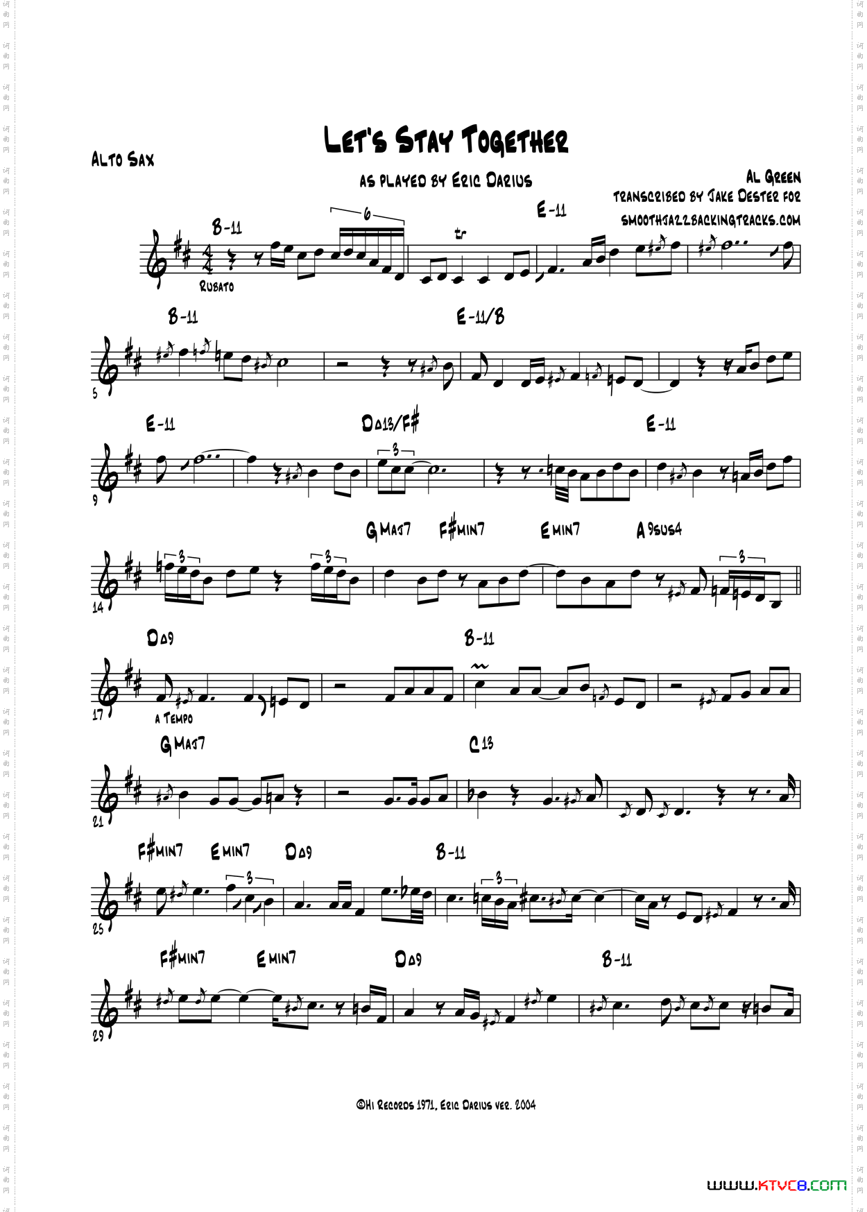 LetsStayTogether中音萨克斯_Lets Stay Together中音萨克斯