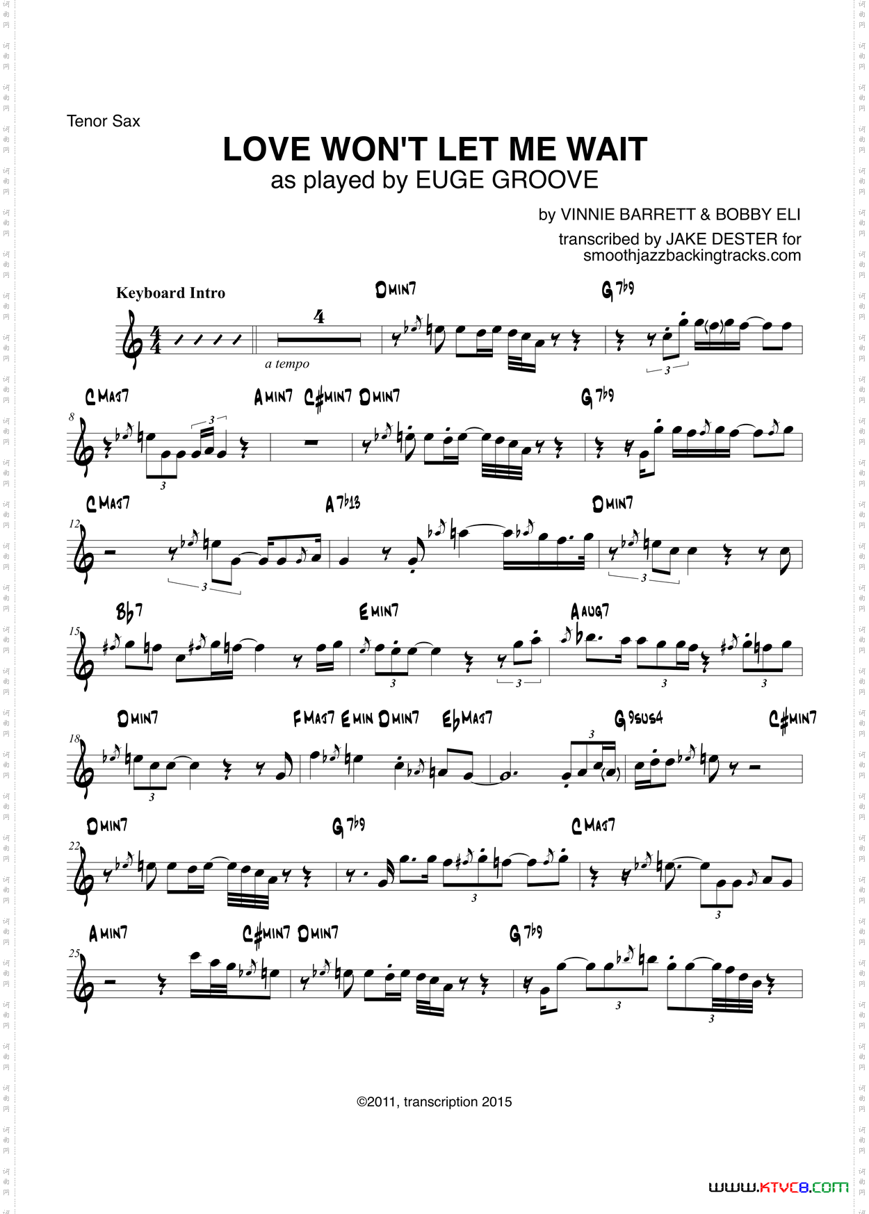 LoveWontLetMeWait次中音萨克斯_Love Wont Let Me Wait次中音萨克斯