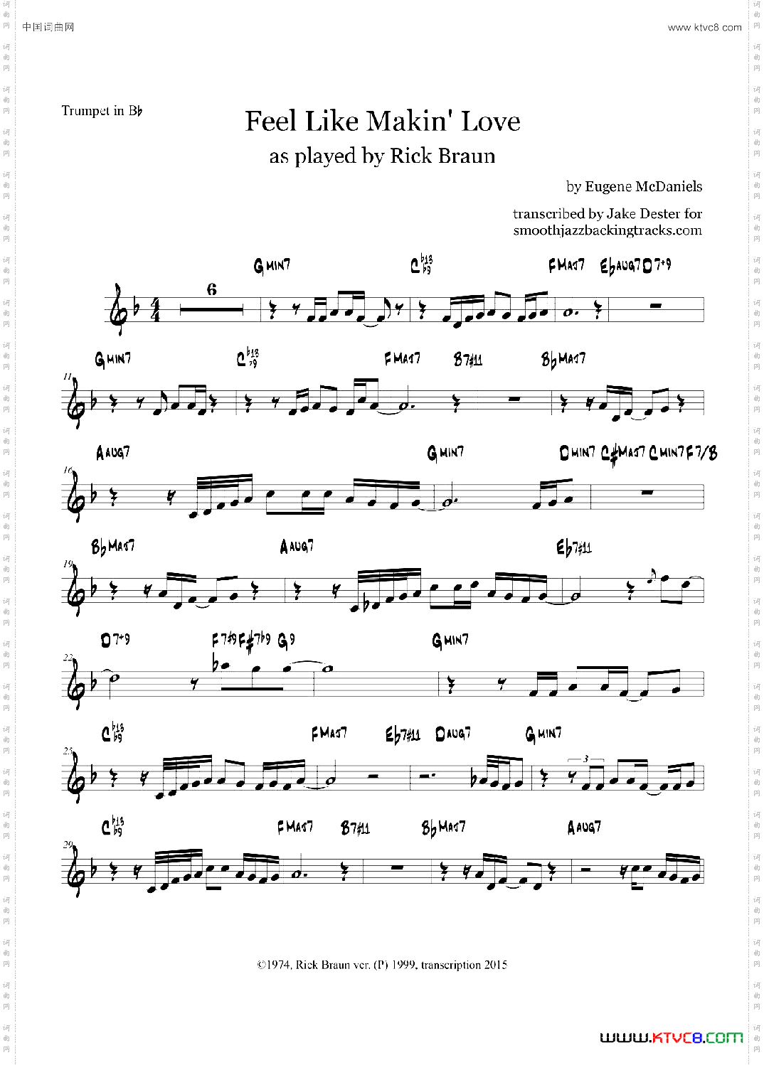 FeelLikeMakinLoveTrumpetinBb_Feel Like Makin LoveTrumpet in Bb