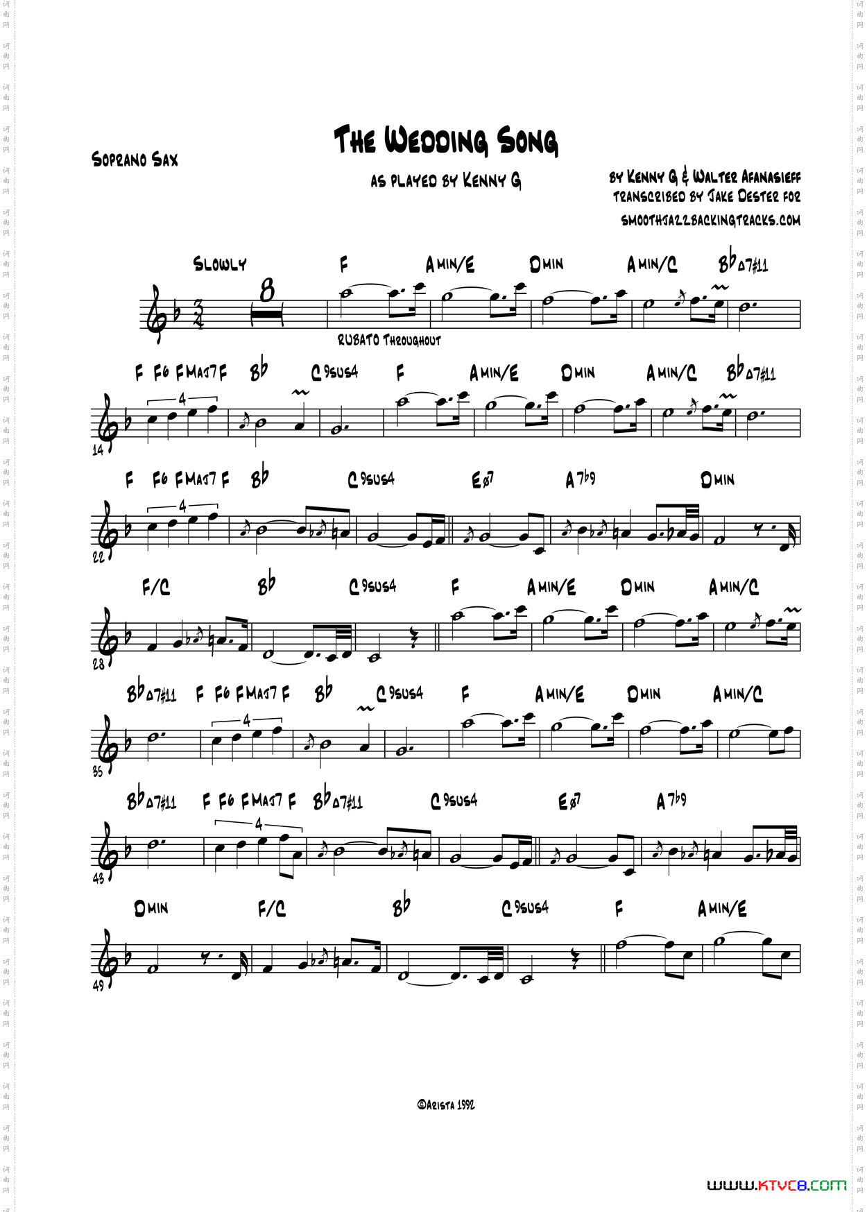 TheWeddingSong高音萨克斯_The Wedding Song高音萨克斯