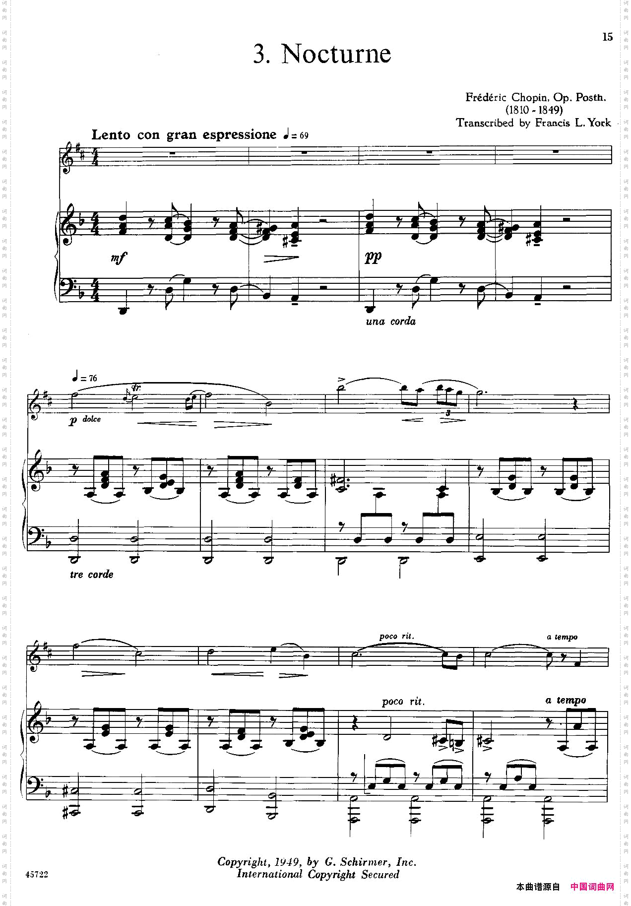 15首古典萨克斯独奏曲:3、Nocturne中音萨克斯+钢琴伴奏