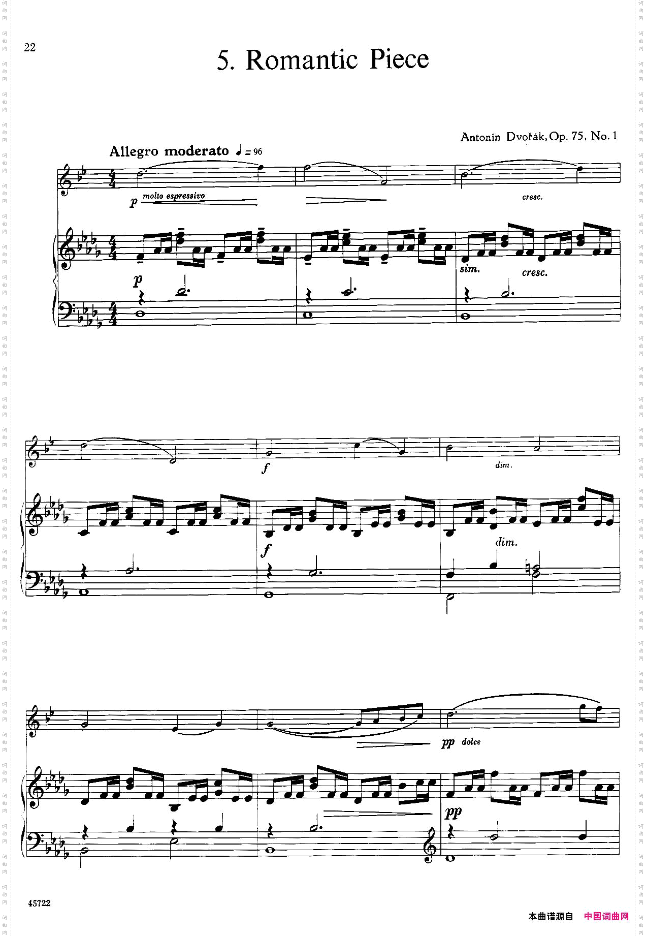 15首古典萨克斯独奏曲:5、RomanticPiece中音萨克斯+钢琴伴奏_15首古典萨克斯独奏曲:5、Romantic Piece中音萨克斯+钢琴伴奏