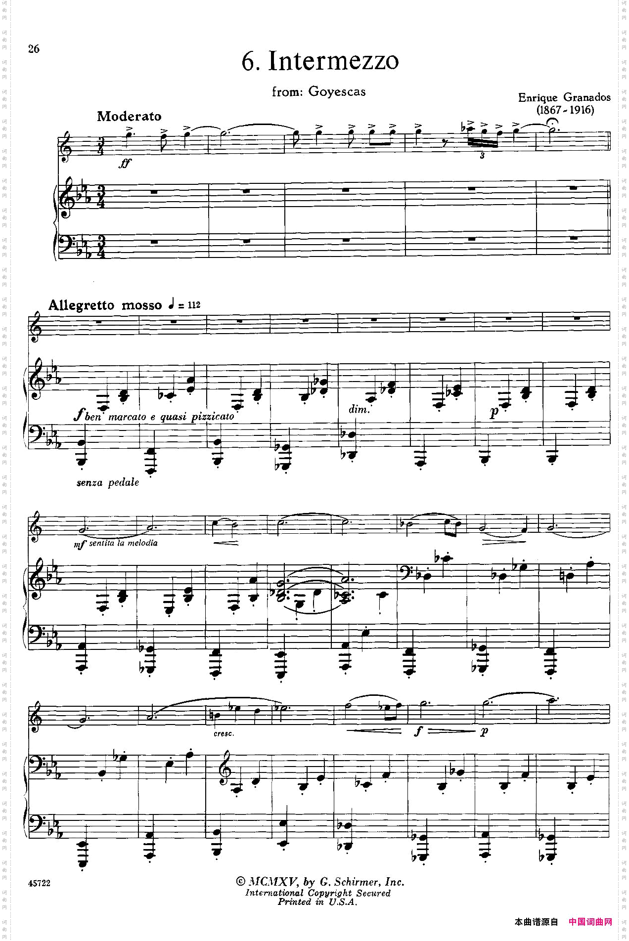 15首古典萨克斯独奏曲：6、Intermezzo中音萨克斯+钢琴伴奏