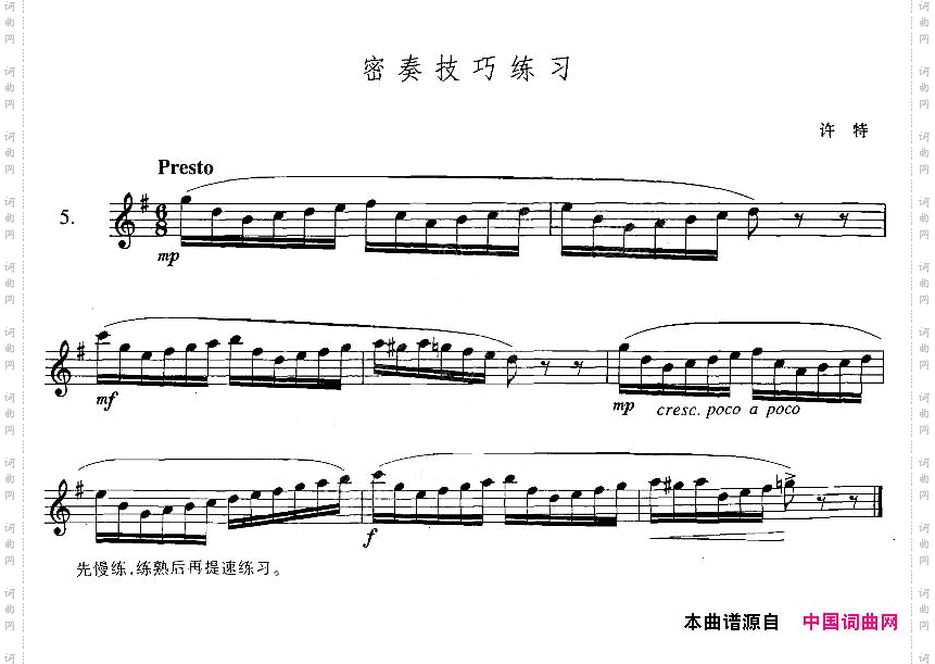 萨克斯练习曲合集3—5密奏技巧练习