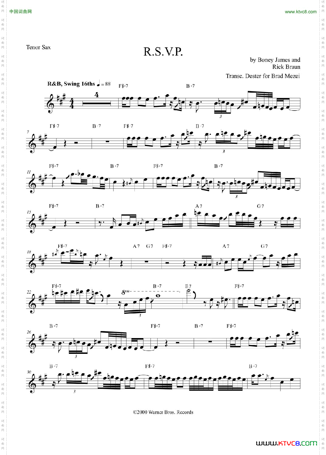 R.S.V.P次中音萨克斯