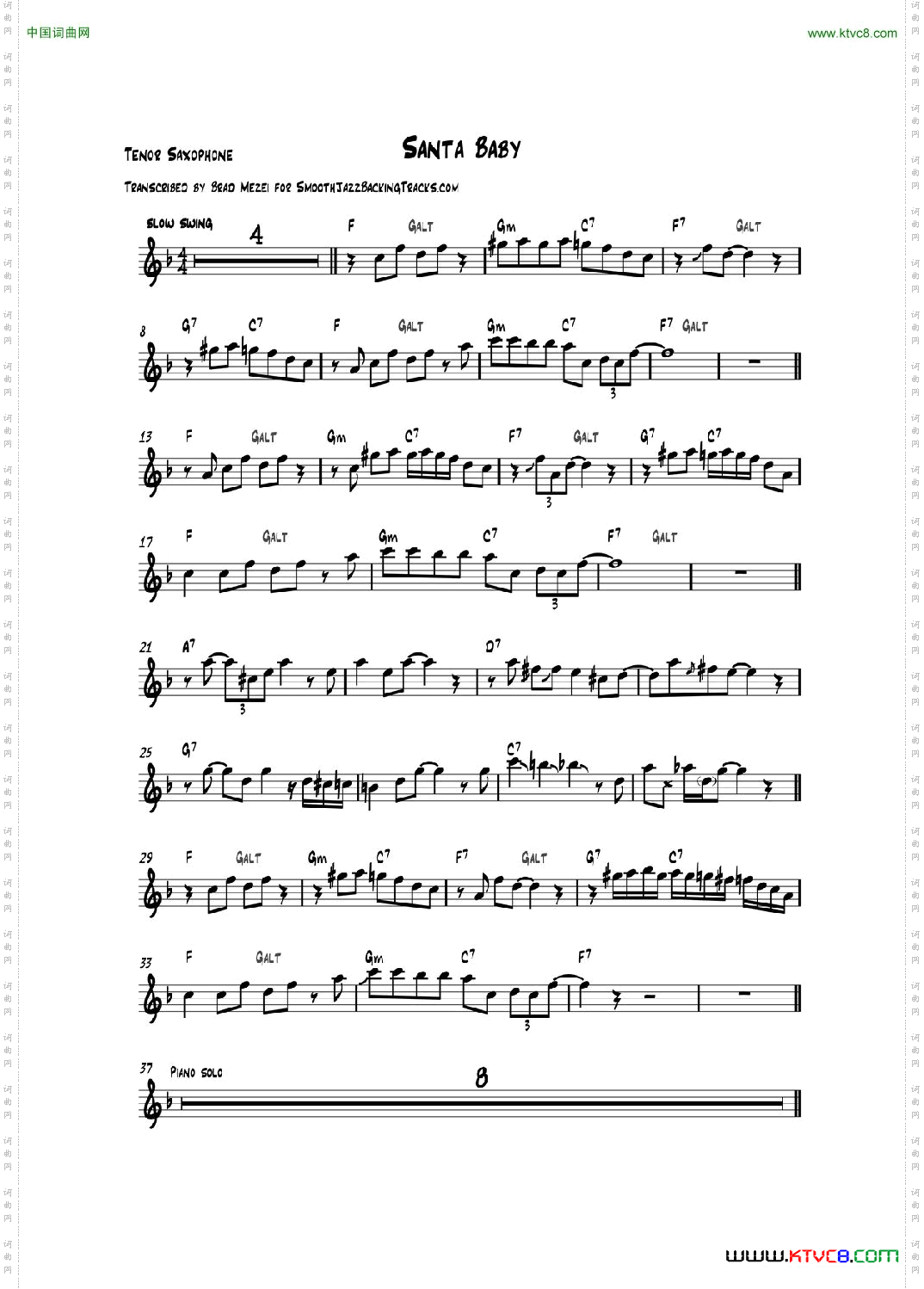 SantaBaby次中音萨克斯_Santa Baby次中音萨克斯