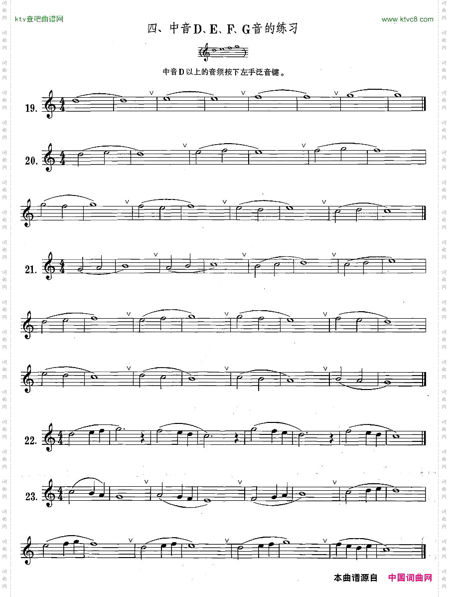 萨克斯练习曲合集1—4中音D、E、F、G音的练习