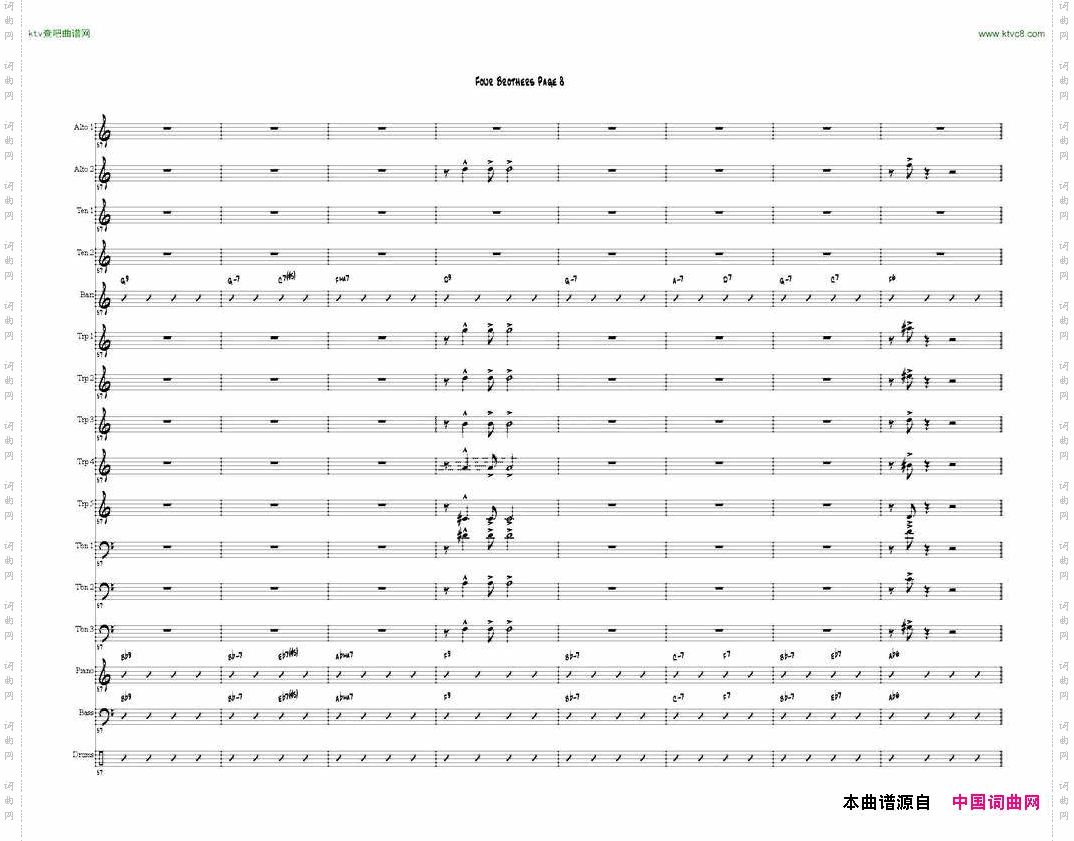 FourBrothersBigBandscore大爵士乐队总谱