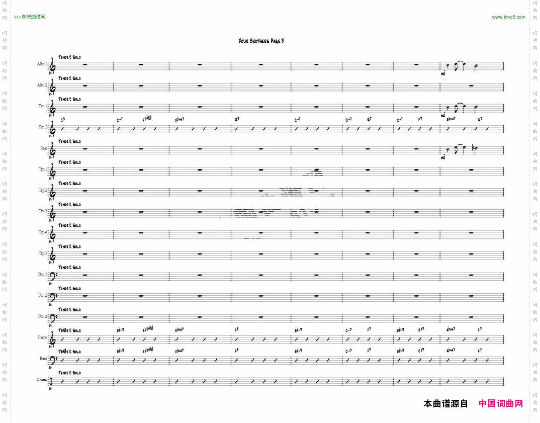 FourBrothersBigBandscore大爵士乐队总谱