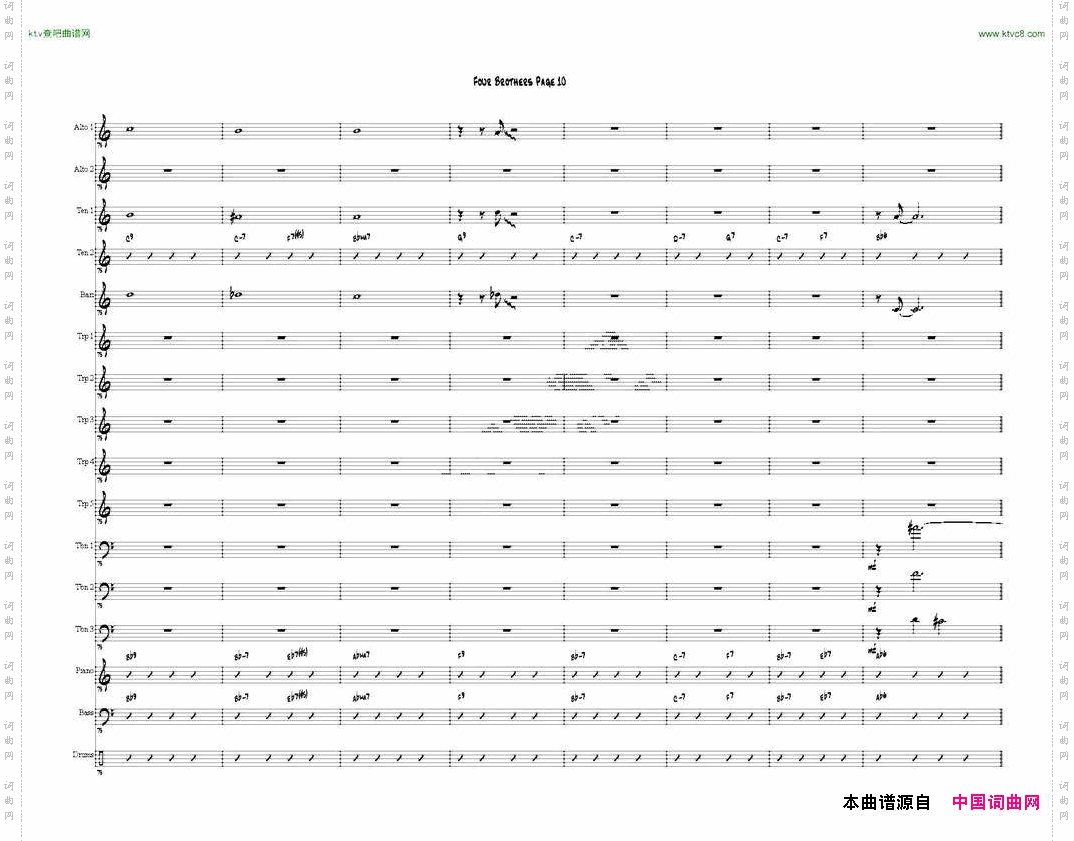 FourBrothersBigBandscore大爵士乐队总谱