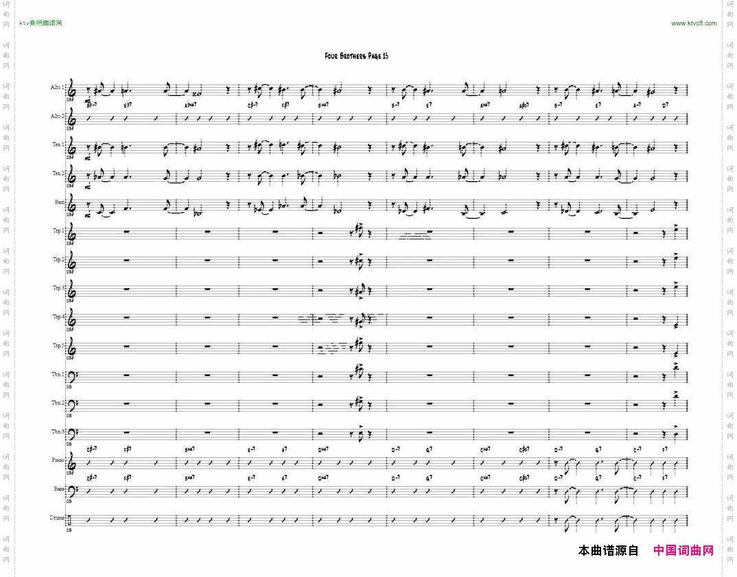 FourBrothersBigBandscore大爵士乐队总谱