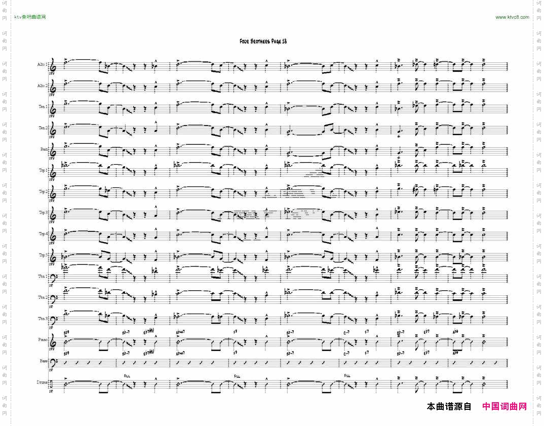 FourBrothersBigBandscore大爵士乐队总谱