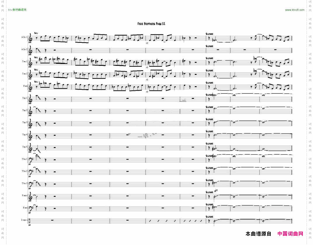 FourBrothersBigBandscore大爵士乐队总谱