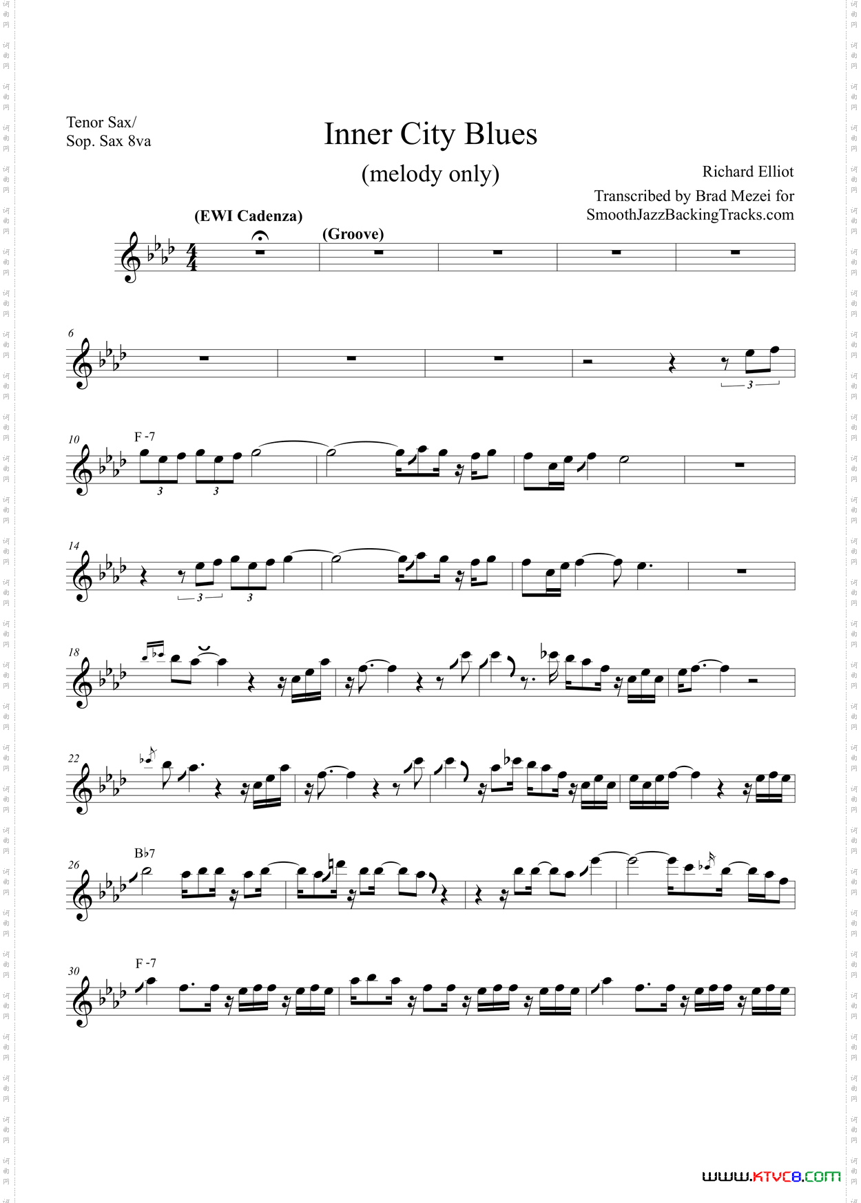 InnerCityBlues次中音萨克斯高音萨克斯_Inner City Blues次中音萨克斯高音萨克斯