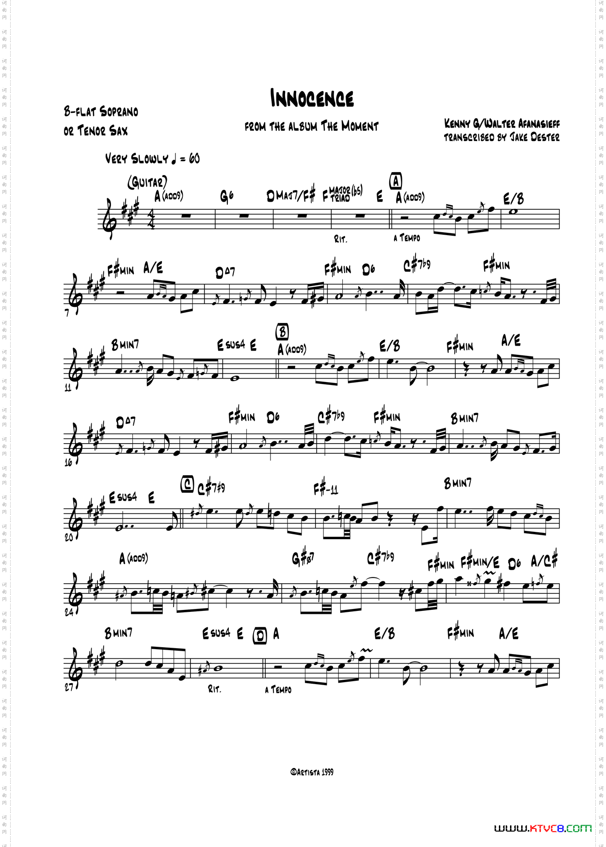 Innocence次中音萨克斯高音萨克斯