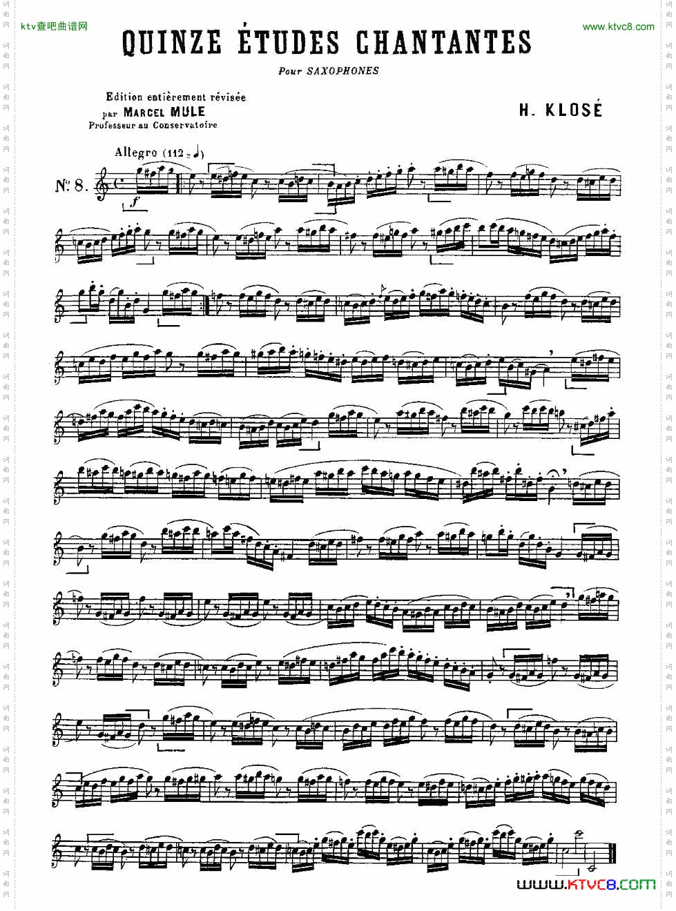 KloseEtudesChantantesPourSaxophone练习曲之八
