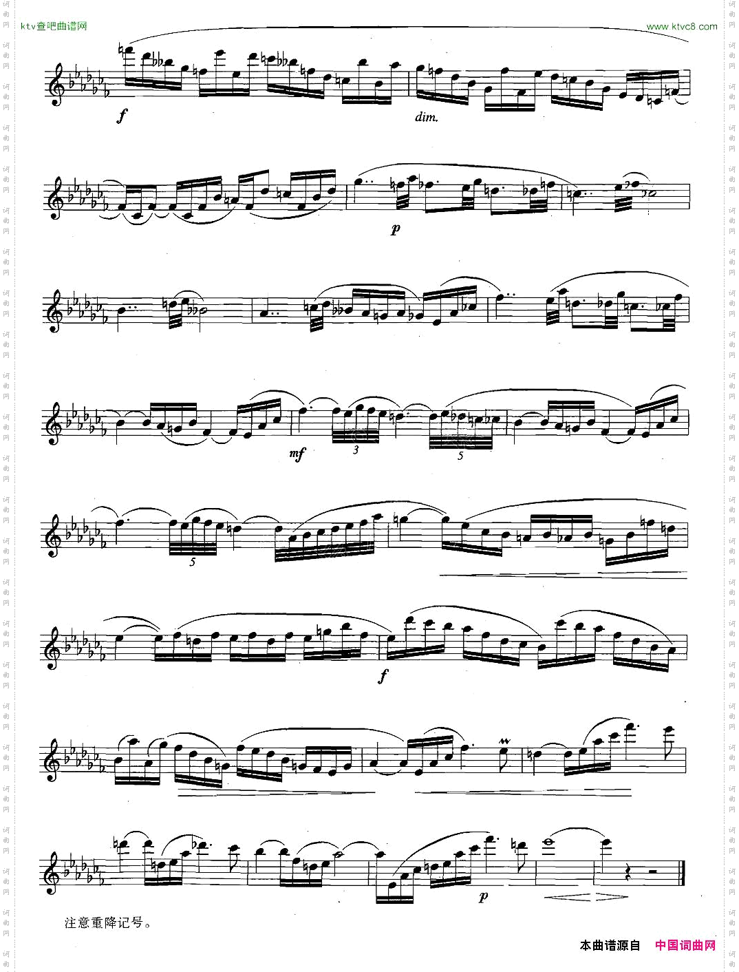 萨克斯练习曲合集5—22降C大调练习