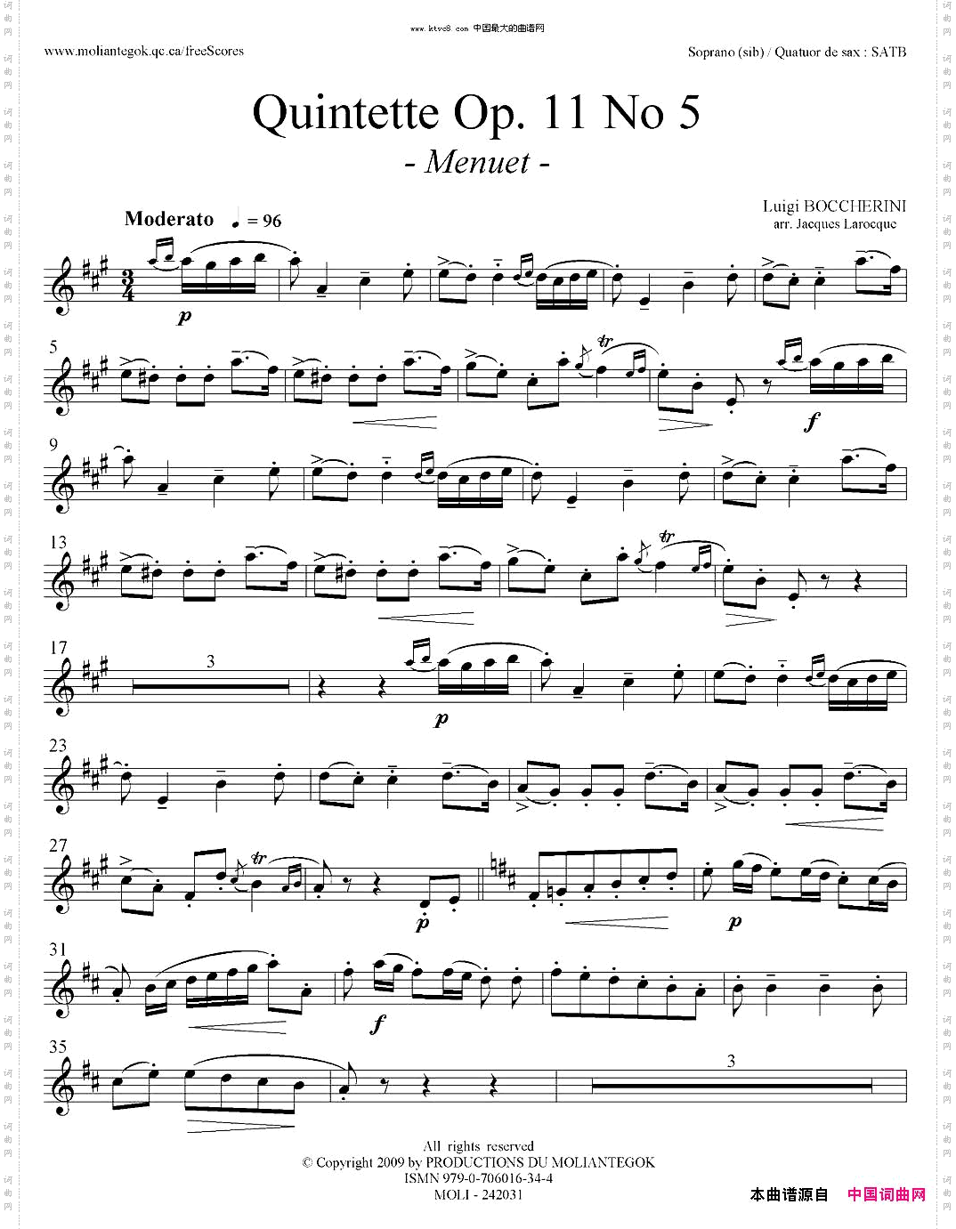 QuintetteOp.11No.5四重奏分谱