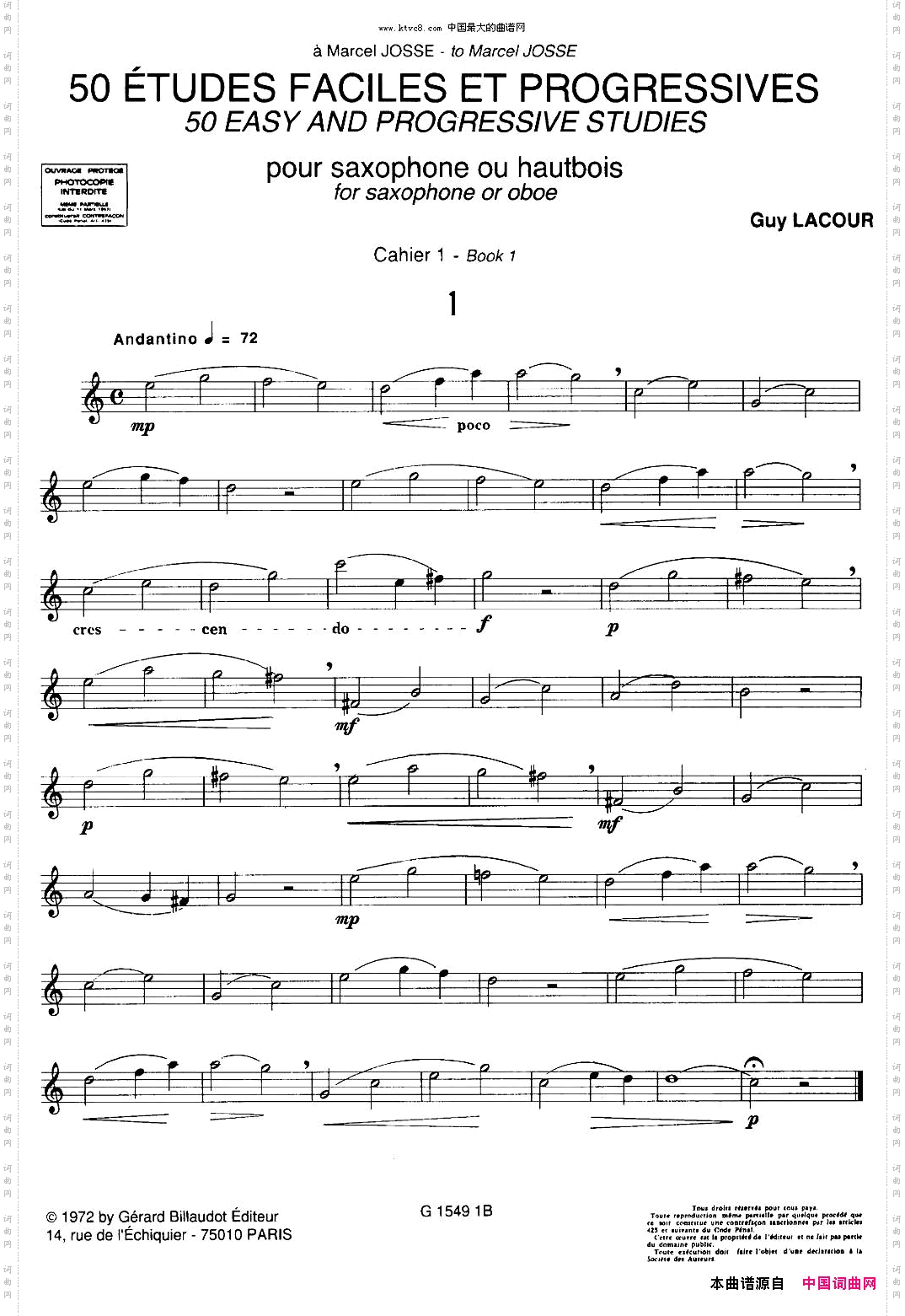 50首经典萨克斯管练习曲1—10