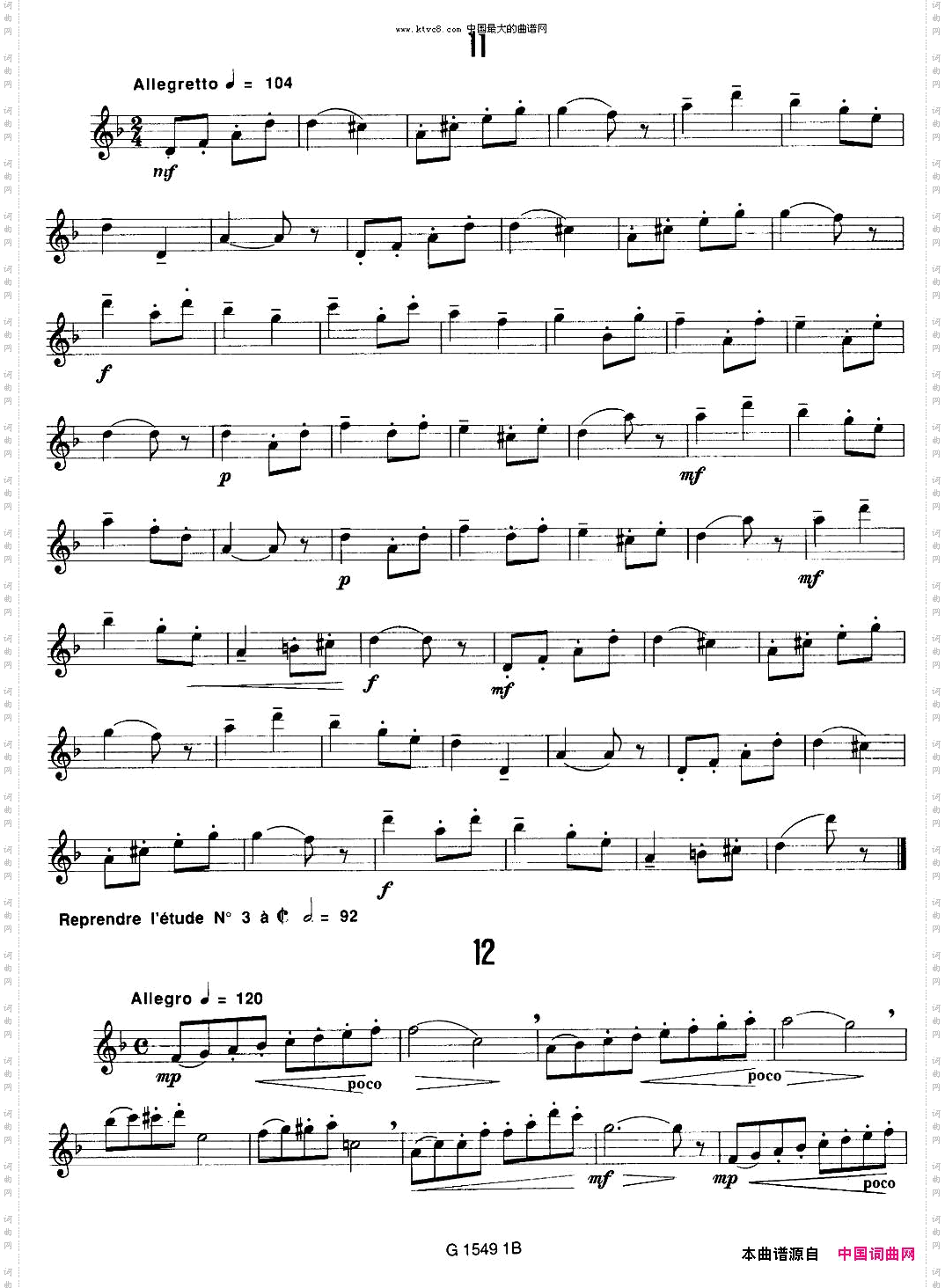 50首经典萨克斯管练习曲11—20